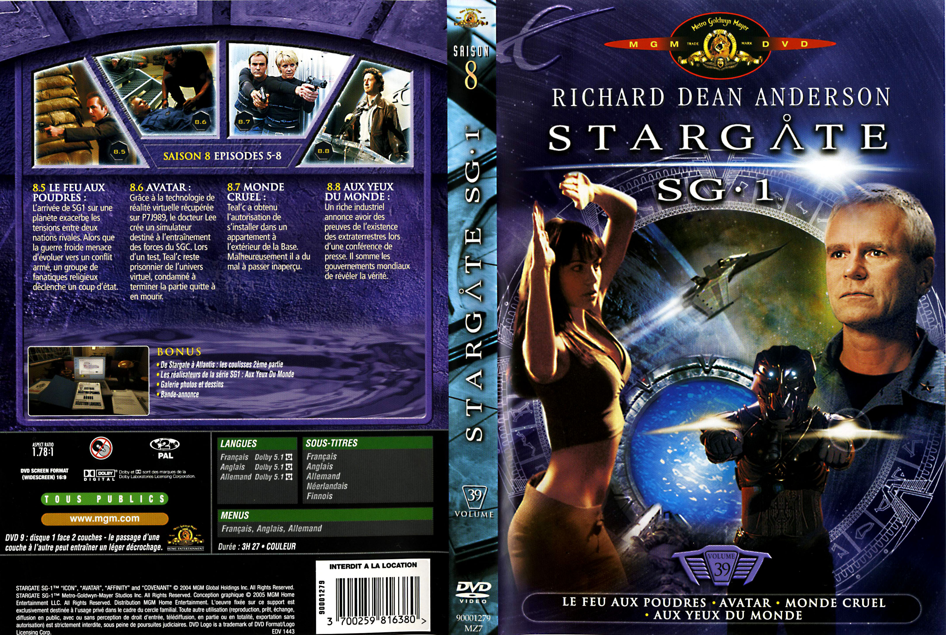 Jaquette DVD Stargate SG1 vol 39