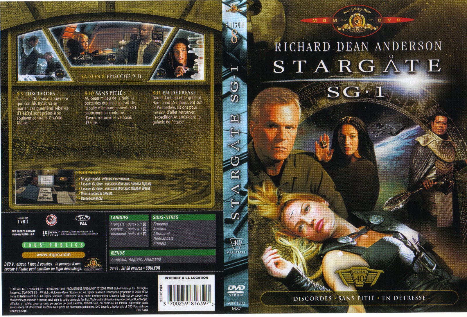 Jaquette DVD Stargate SG1 vol 40