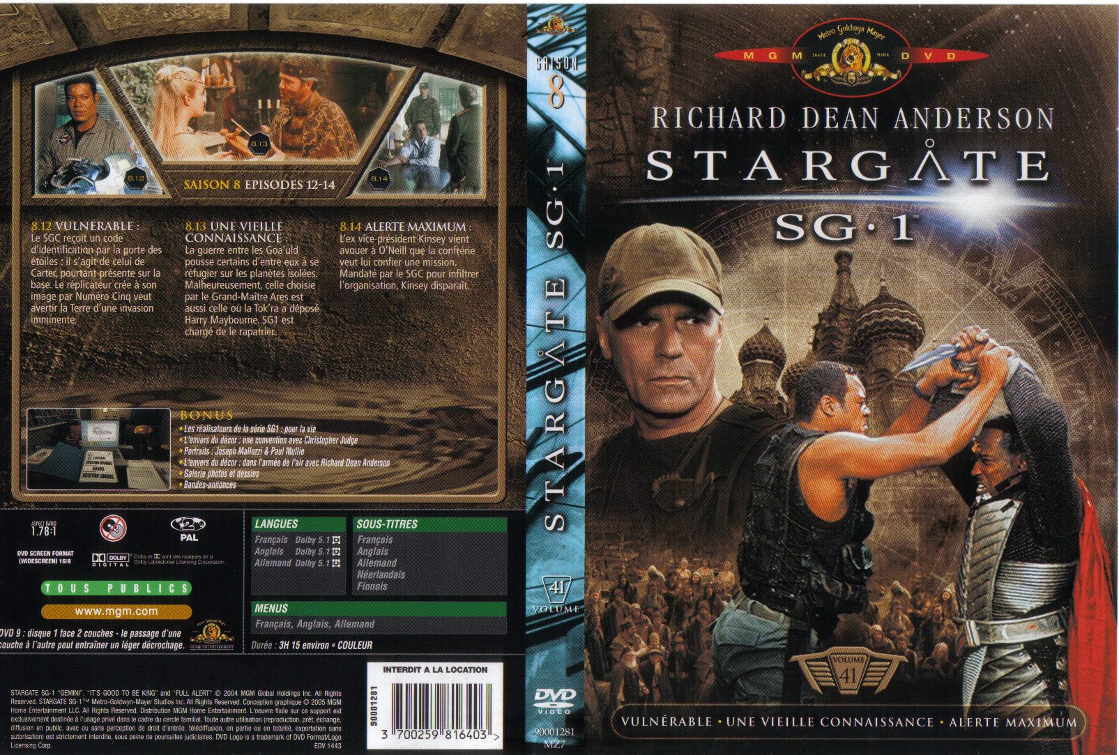 Jaquette DVD Stargate SG1 vol 41