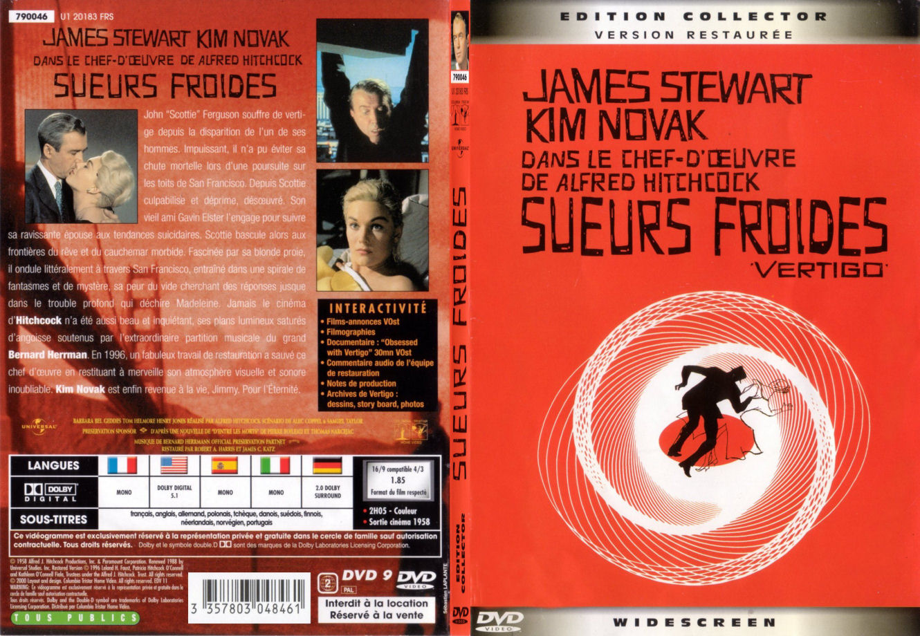 Jaquette DVD Sueurs froides - SLIM