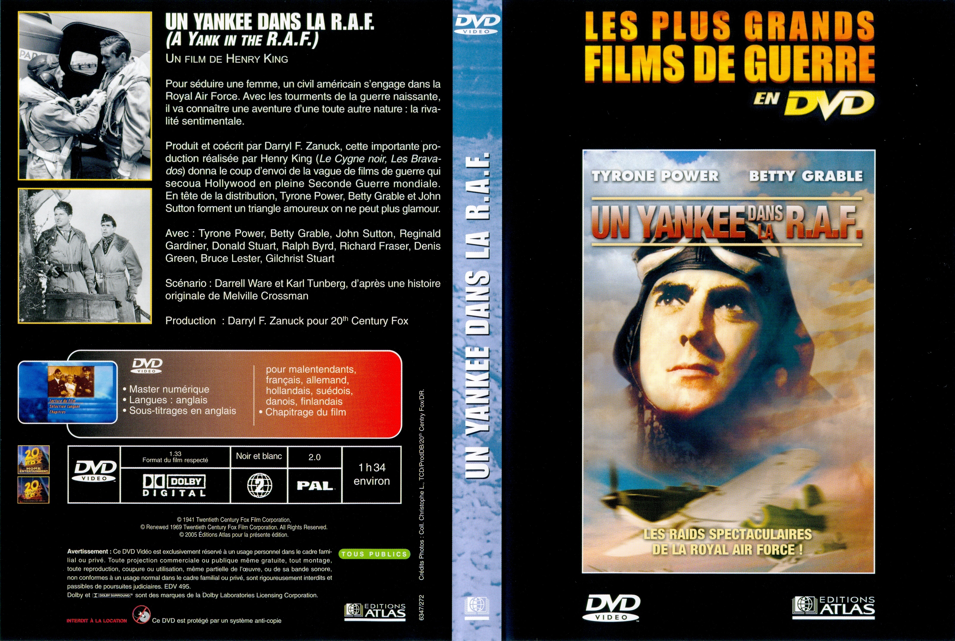 Jaquette DVD Un yankee dans la R.A.F