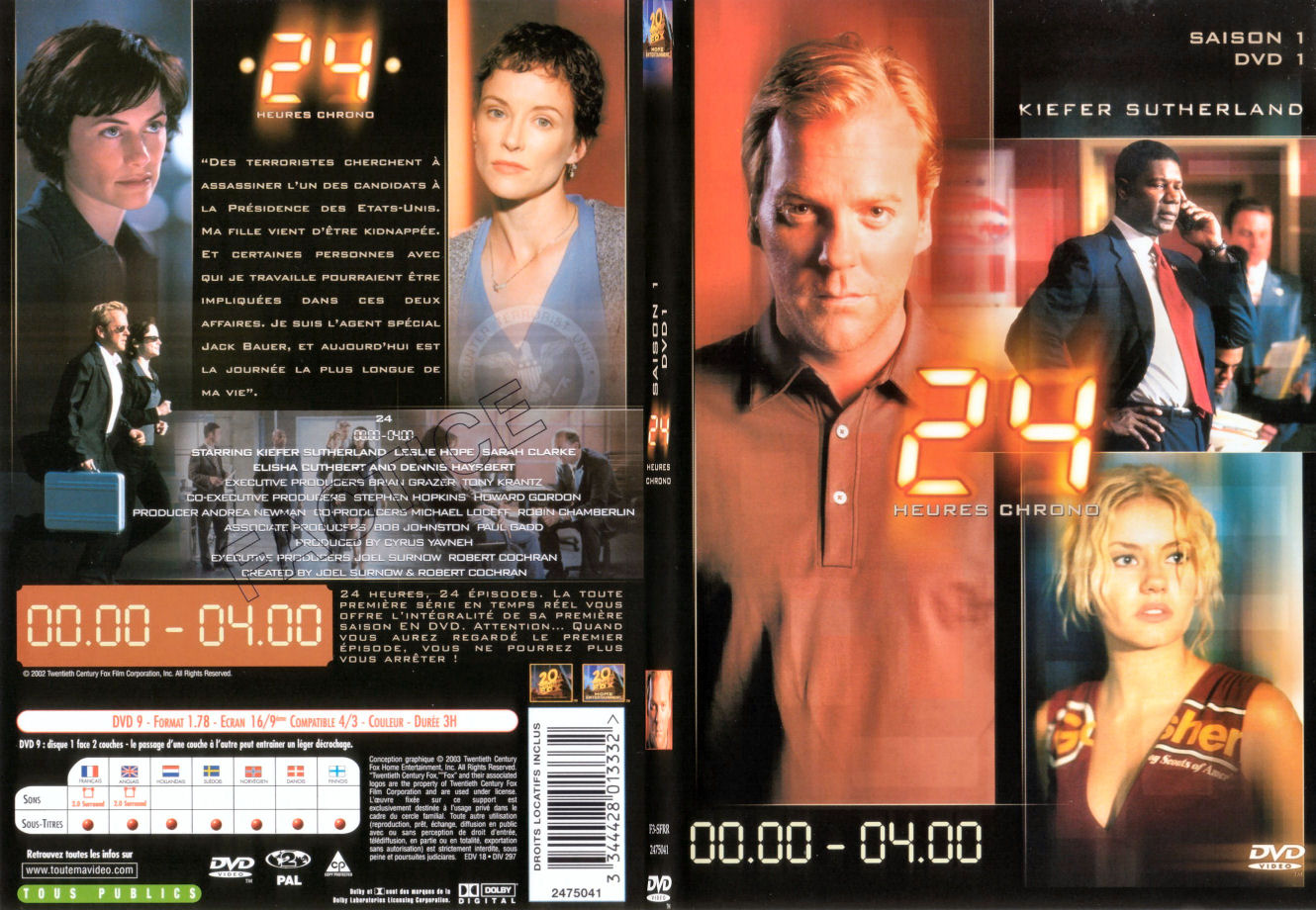 Jaquette DVD 24 heures chrono Saison 1 dvd 1 - SLIM