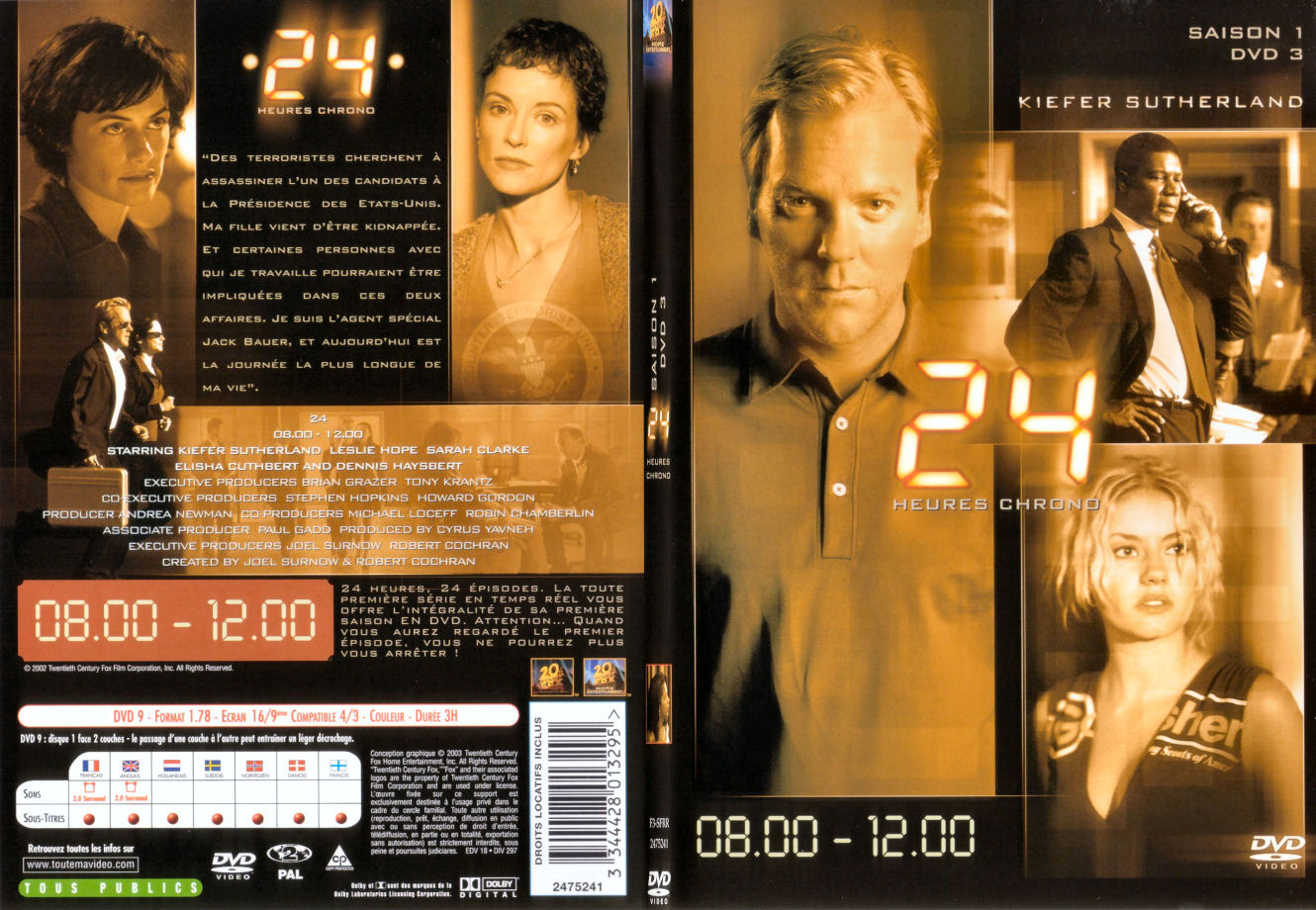 Jaquette DVD 24 heures chrono Saison 1 dvd 3 - SLIM