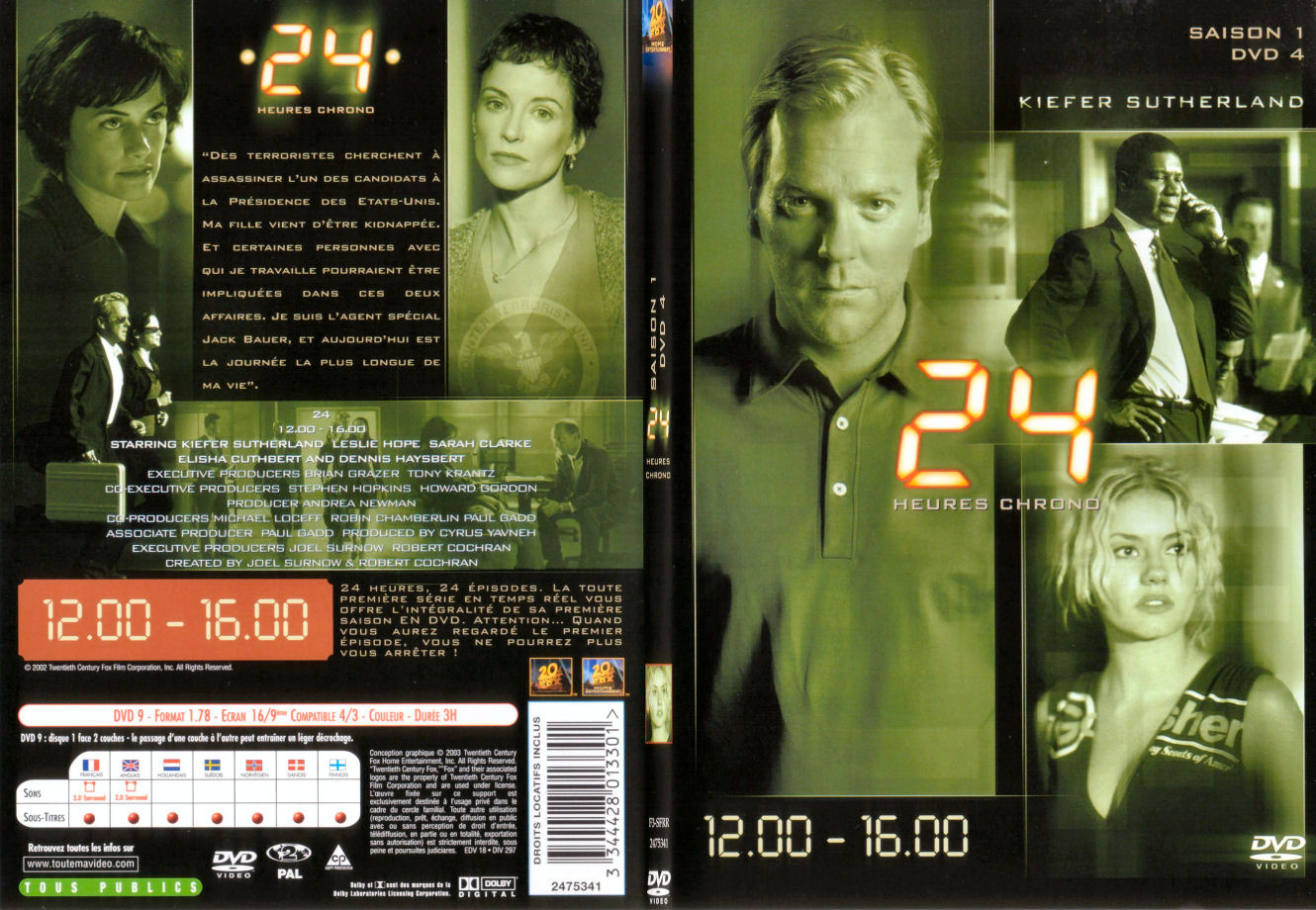 Jaquette DVD 24 heures chrono Saison 1 dvd 4 - SLIM