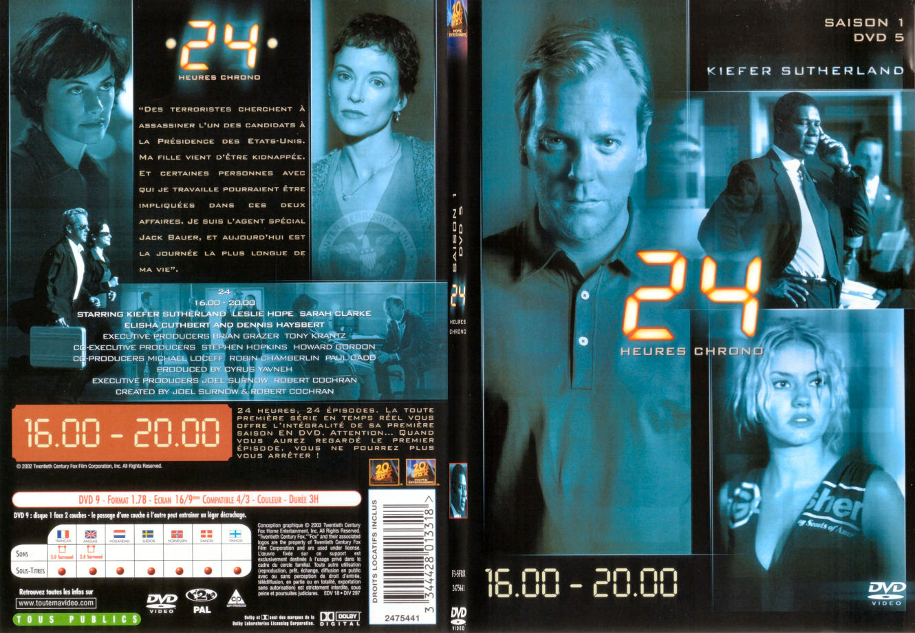Jaquette DVD 24 heures chrono Saison 1 dvd 5 - SLIM