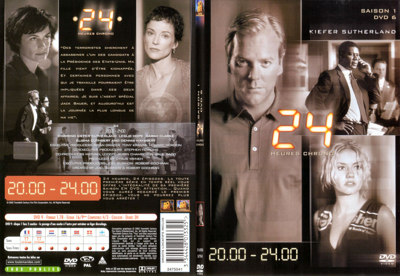 Jaquette DVD 24 heures chrono Saison 1 dvd 6 - SLIM