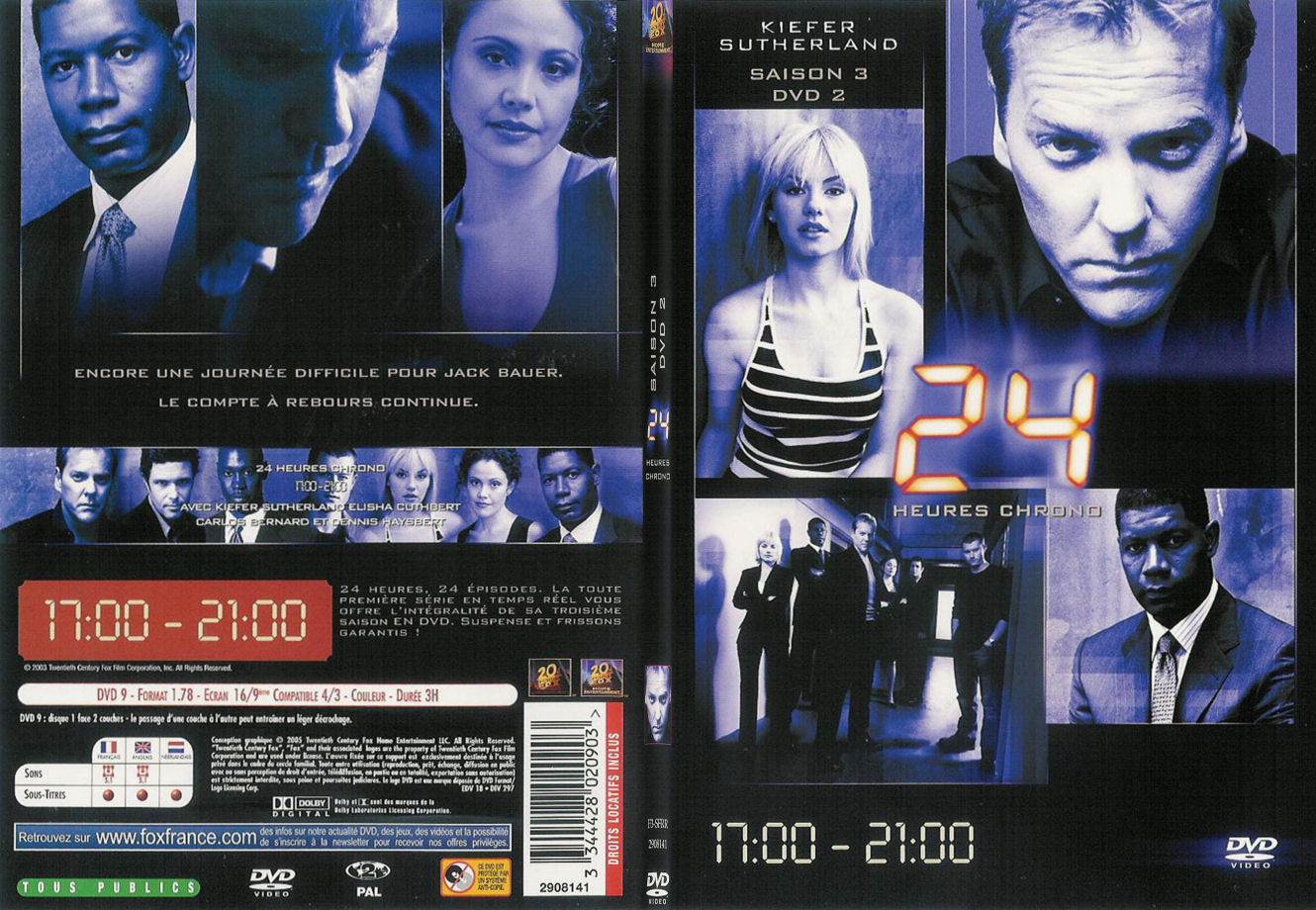 Jaquette DVD 24 heures chrono Saison 3 dvd 2 - SLIM