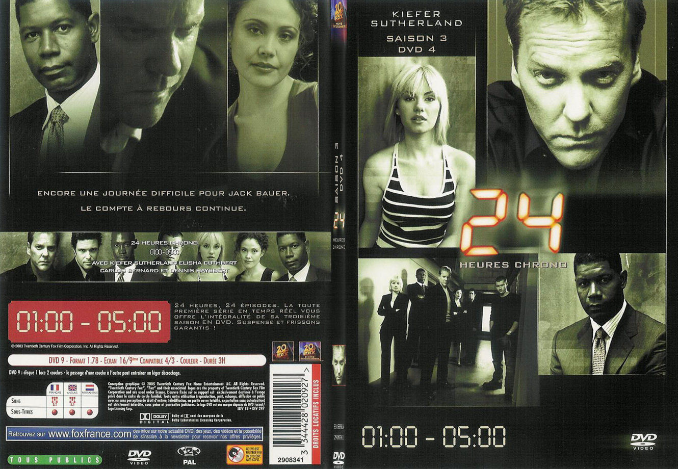 Jaquette DVD 24 heures chrono Saison 3 dvd 4 - SLIM