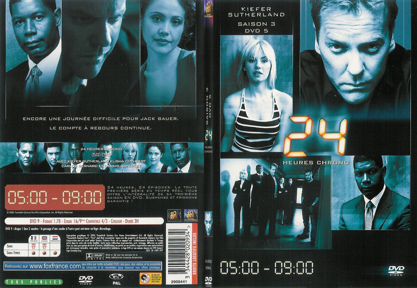 Jaquette DVD 24 heures chrono Saison 3 dvd 5 - SLIM
