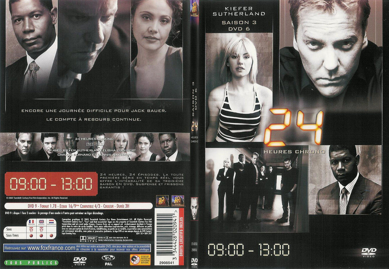 Jaquette DVD 24 heures chrono Saison 3 dvd 6 - SLIM
