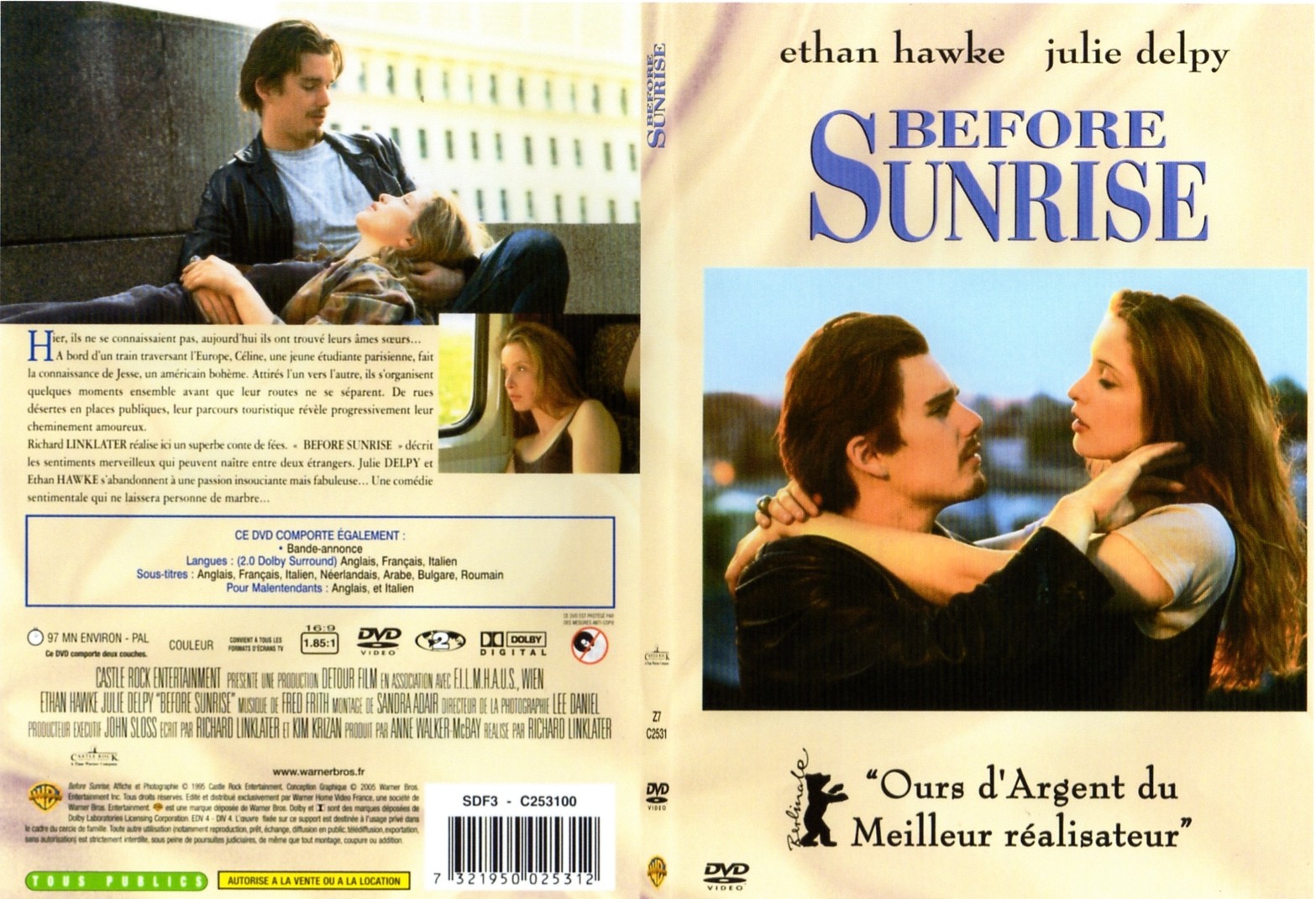 Jaquette DVD Before sunrise - SLIM