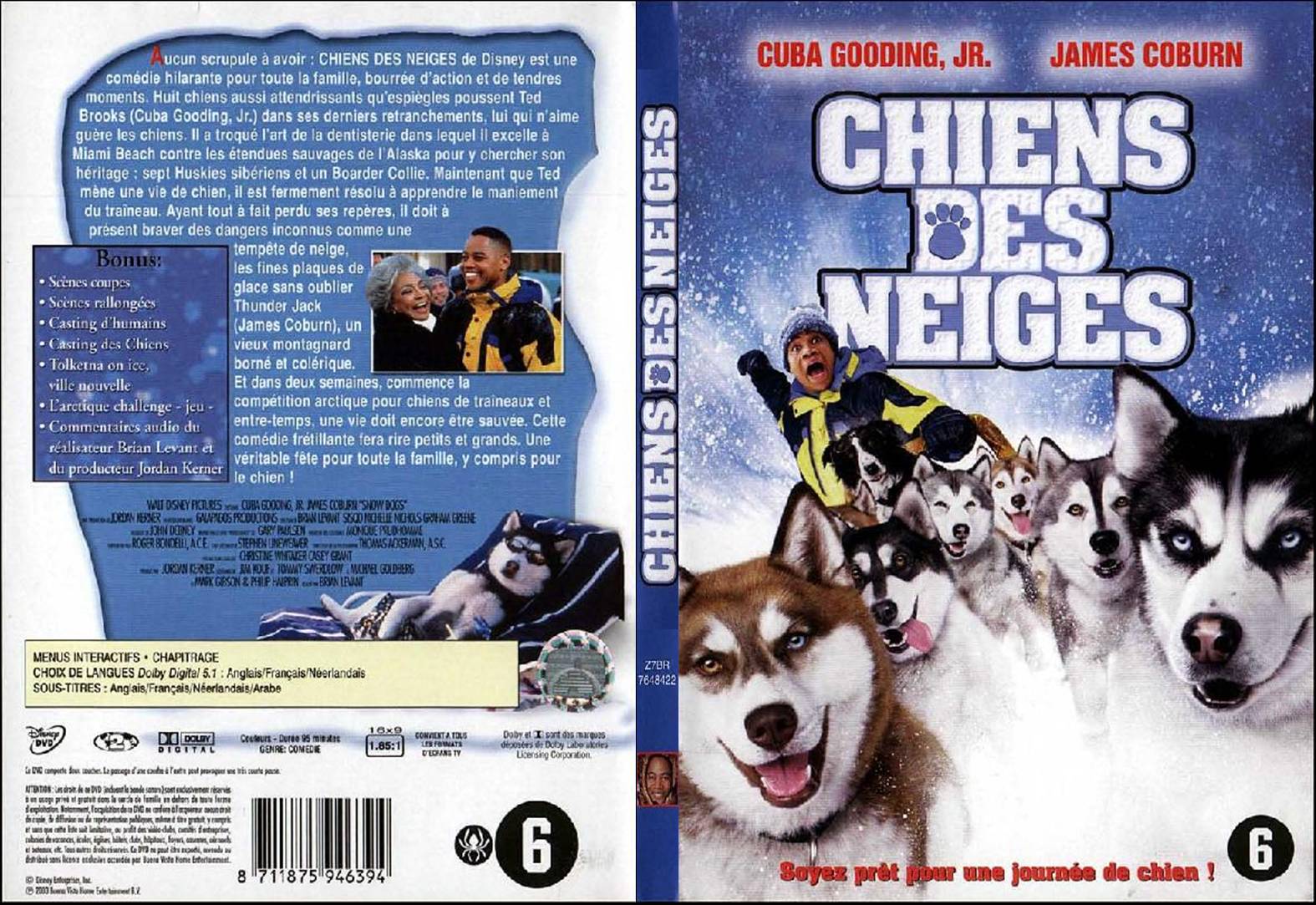 Jaquette DVD Chiens des neiges - SLIM