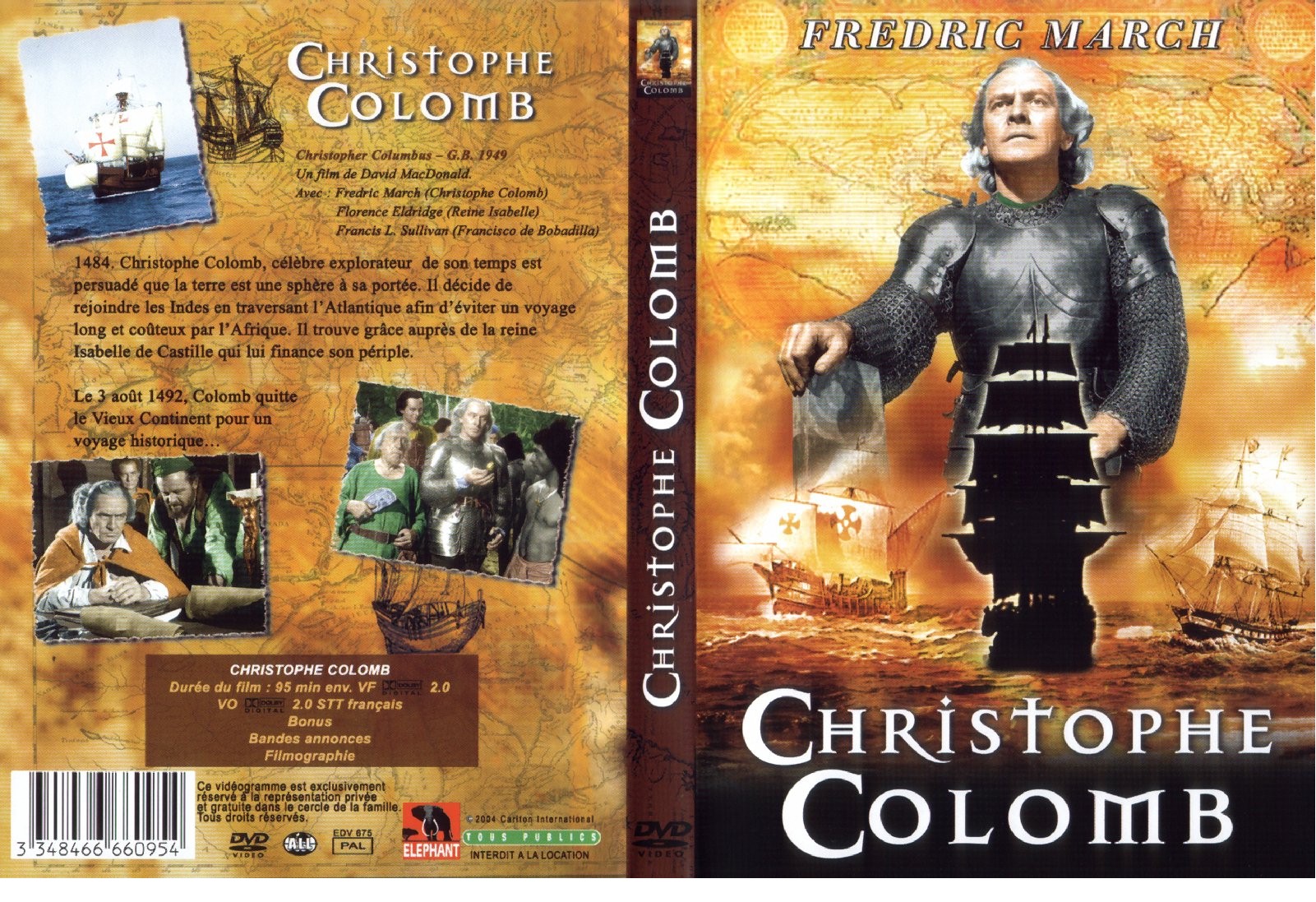 Jaquette DVD Christophe Colomb (1949)