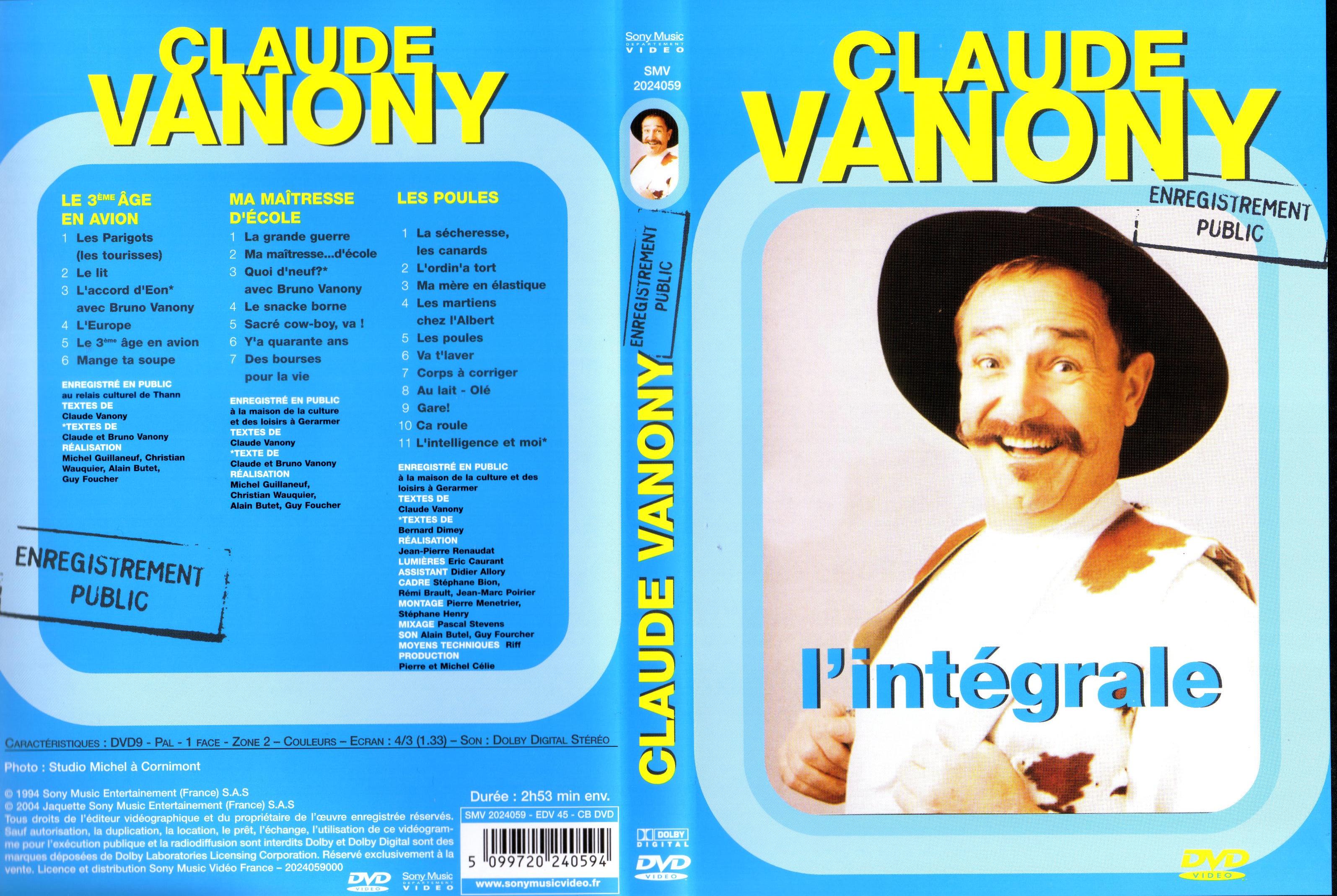 Jaquette DVD Claude Vanony