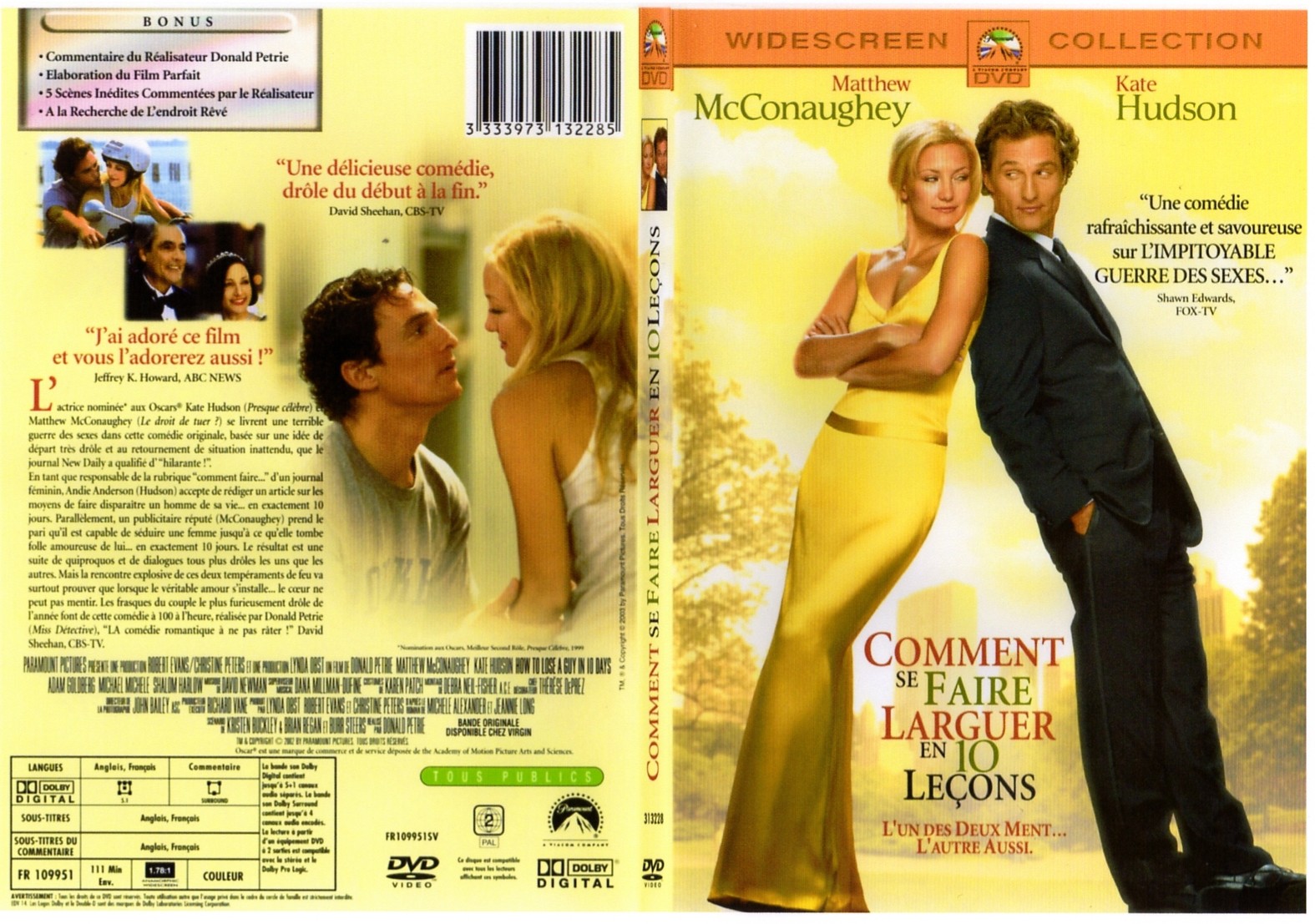 Jaquette DVD Comment se faire larguer en 10 lecons - SLIM