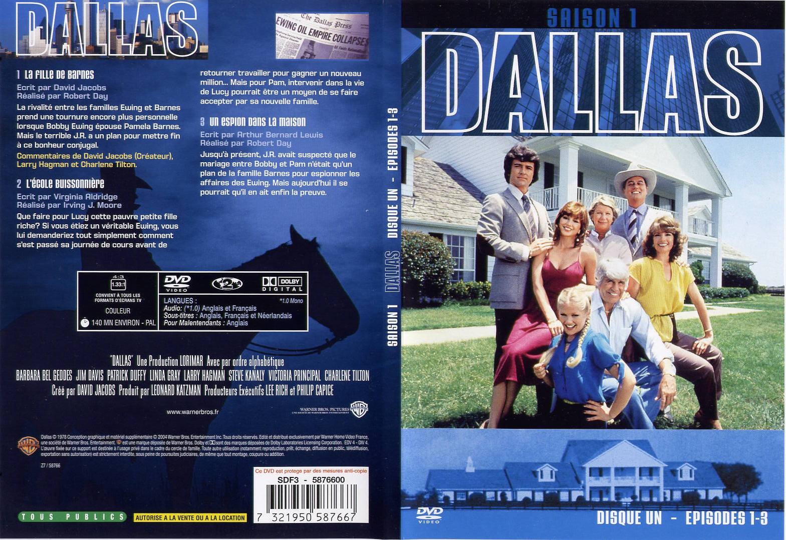 Jaquette DVD Dallas Saison 1 dvd 1