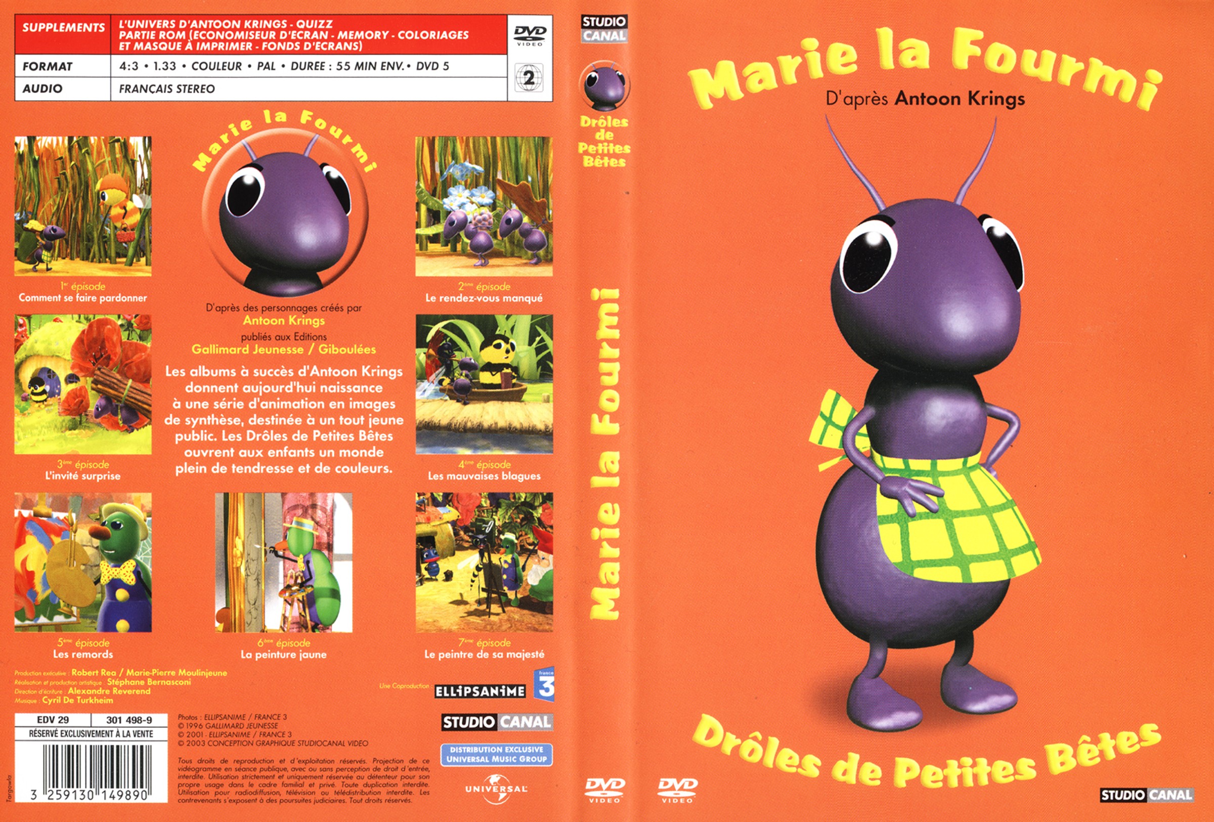 Jaquette DVD Droles de petites betes - Mrie la fourmie