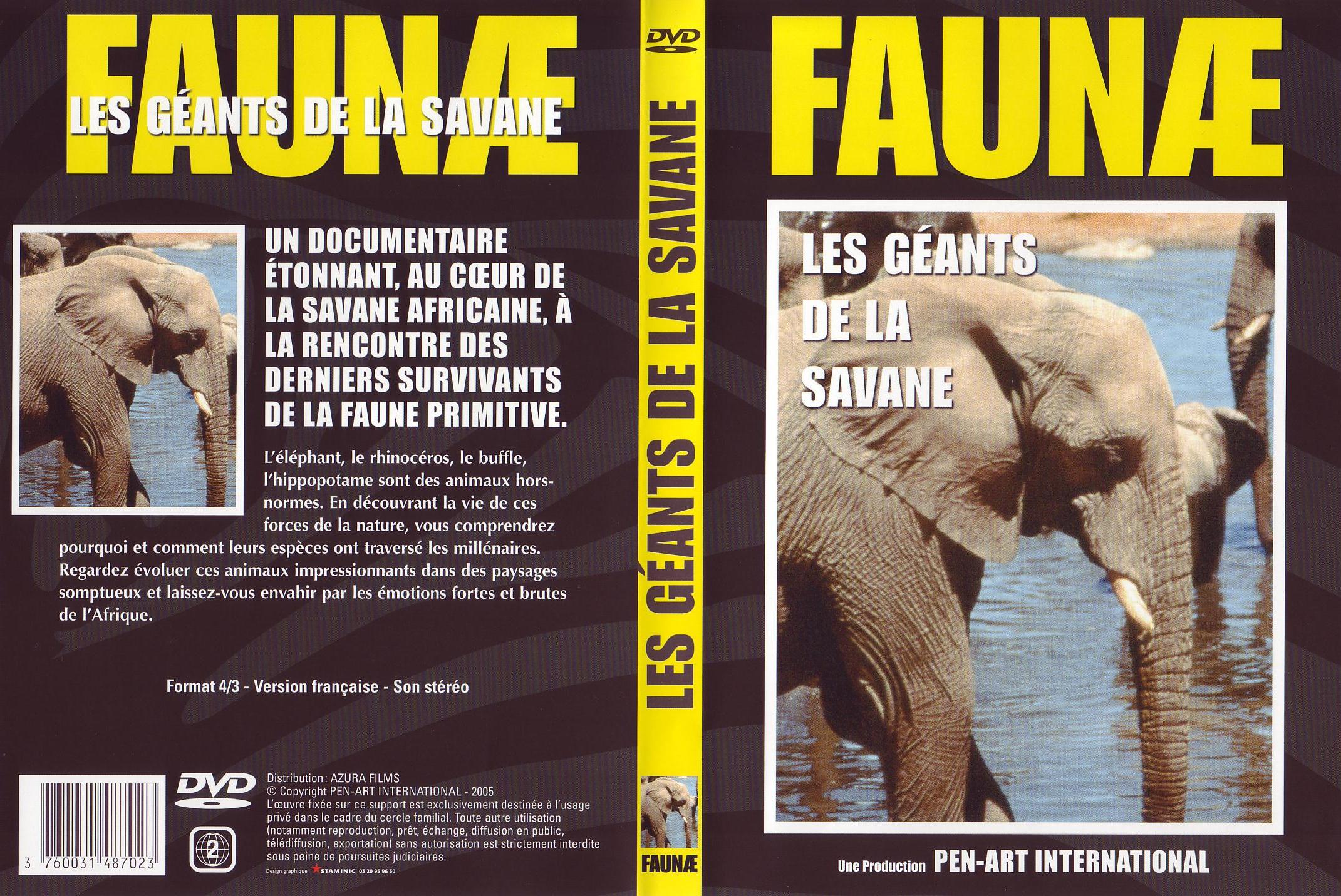 Jaquette DVD Faune - Les geants de la savane