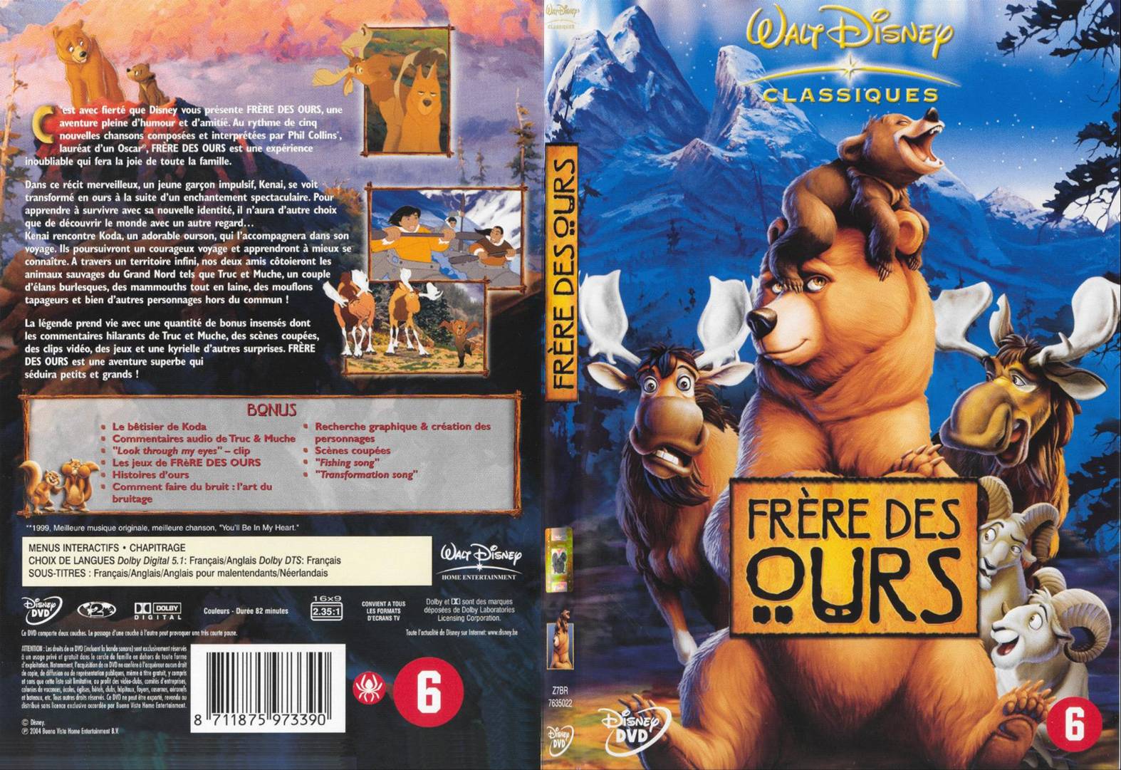 Jaquette DVD Frre des ours - SLIM v2