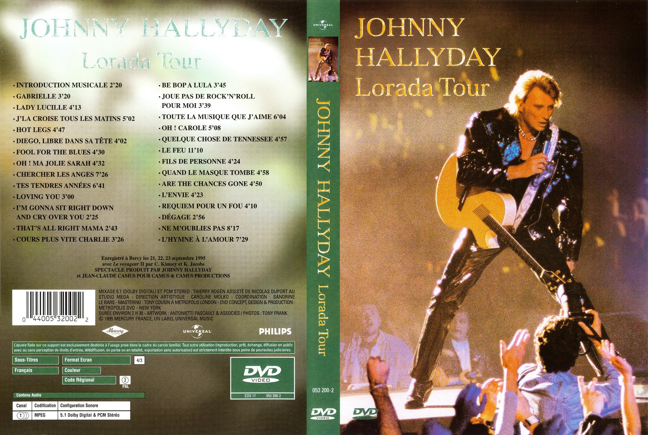 Jaquette DVD Johnny Hallyday lorada tour v2