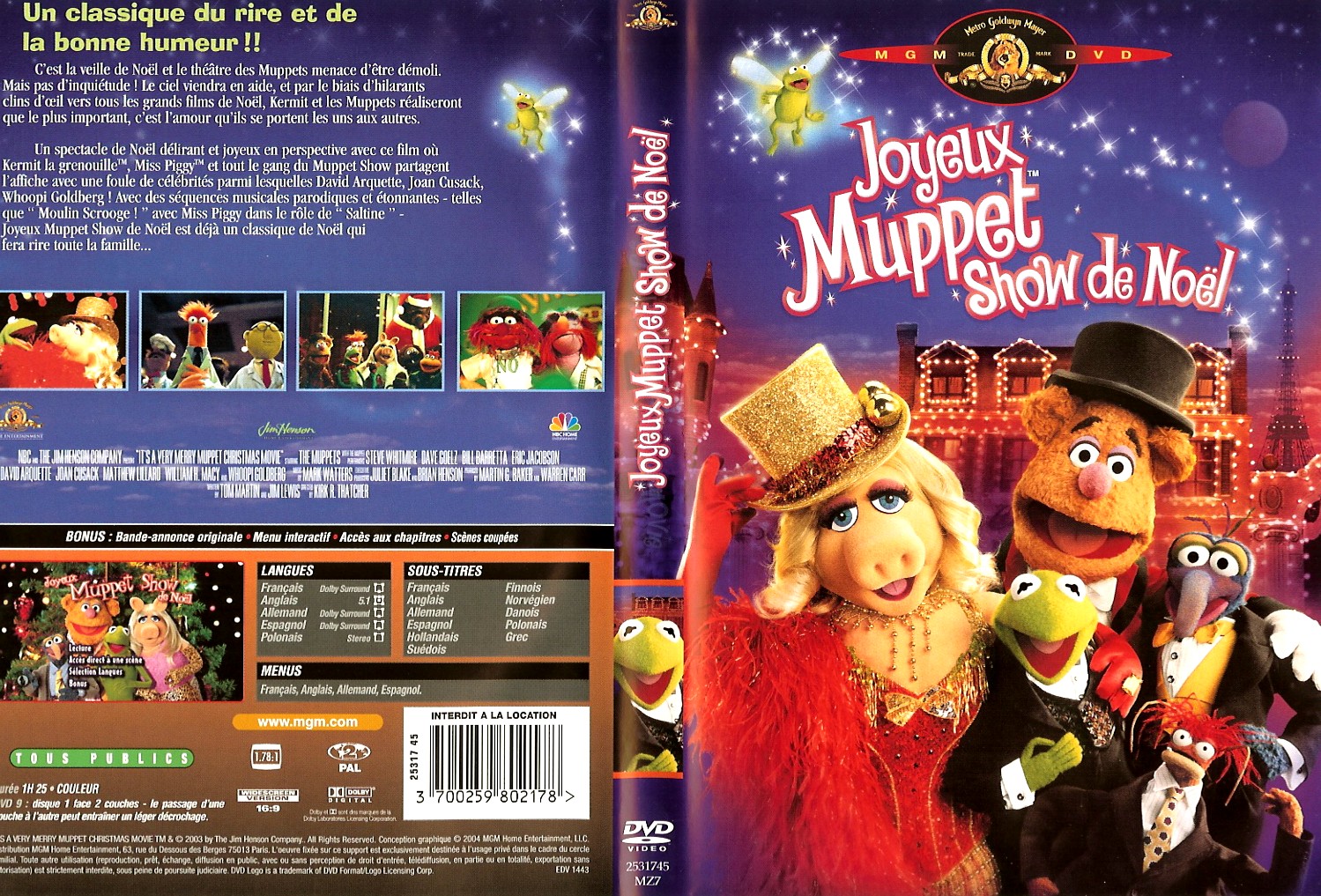 Jaquette DVD Joyeux muppet show de noel