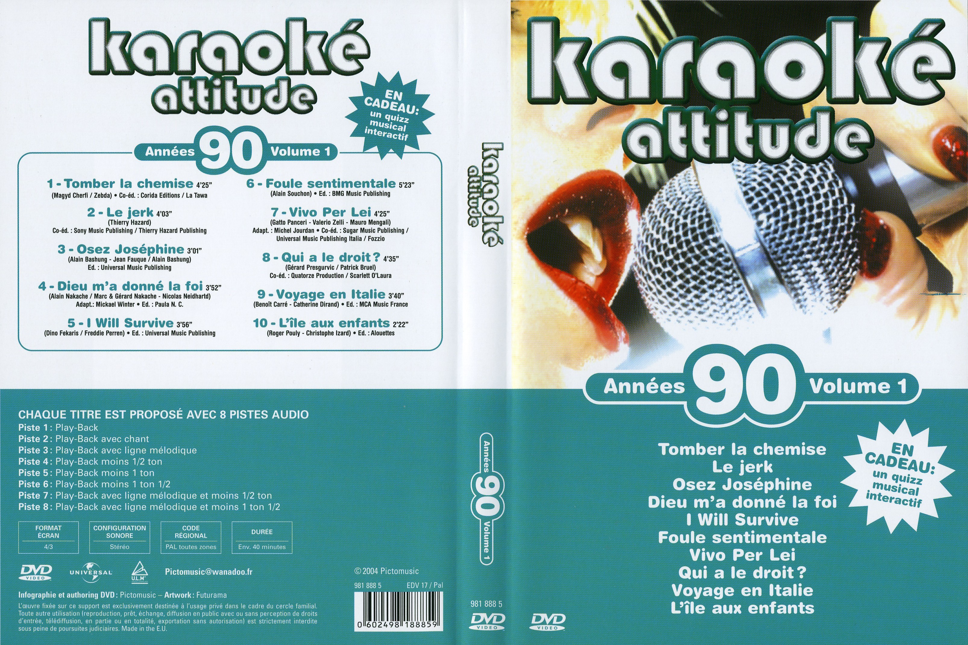 Jaquette DVD Karaok Attitude Annes 90 vol 1