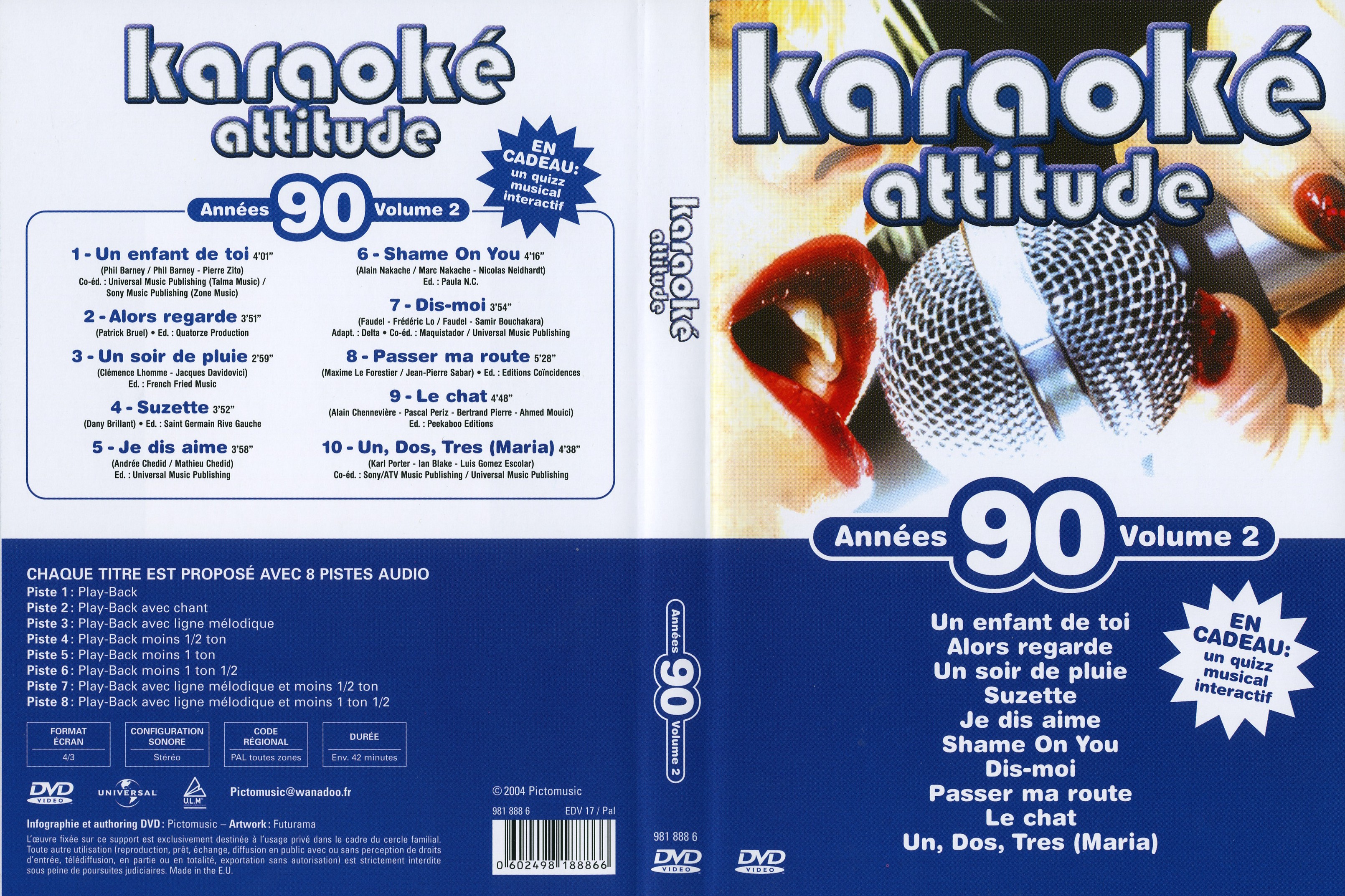 Jaquette DVD Karaok Attitude Annes 90 vol 2