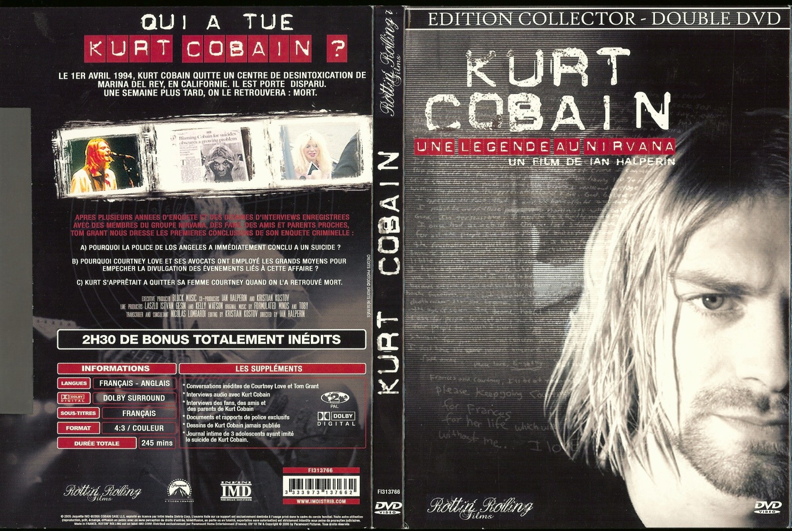 Jaquette DVD Kurt Cobain une lgende au nirvana