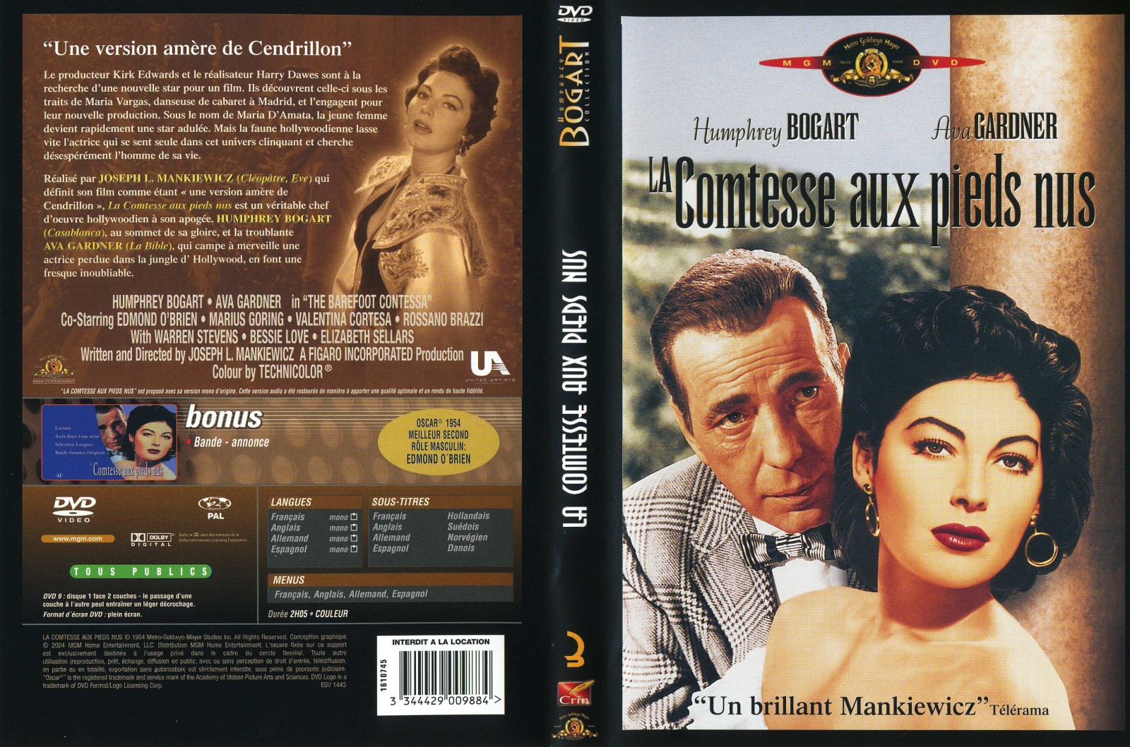 Jaquette DVD La comtesse aux pieds nus v2