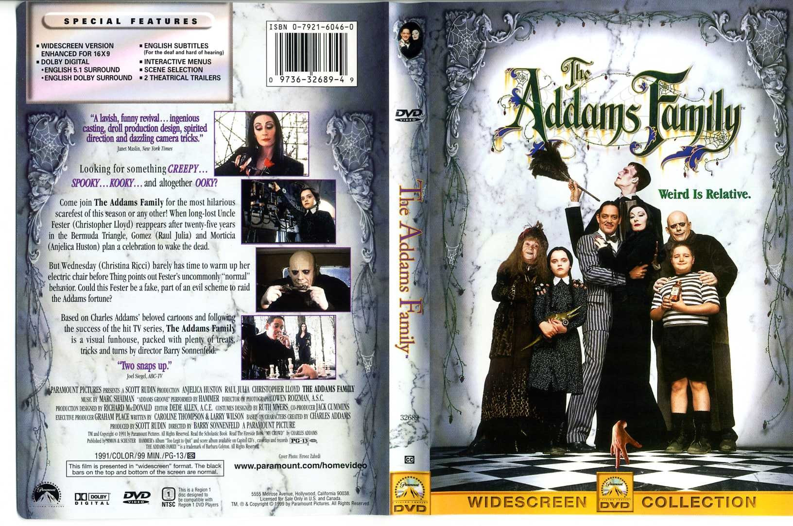 Jaquette DVD La famille Addams Zone 1
