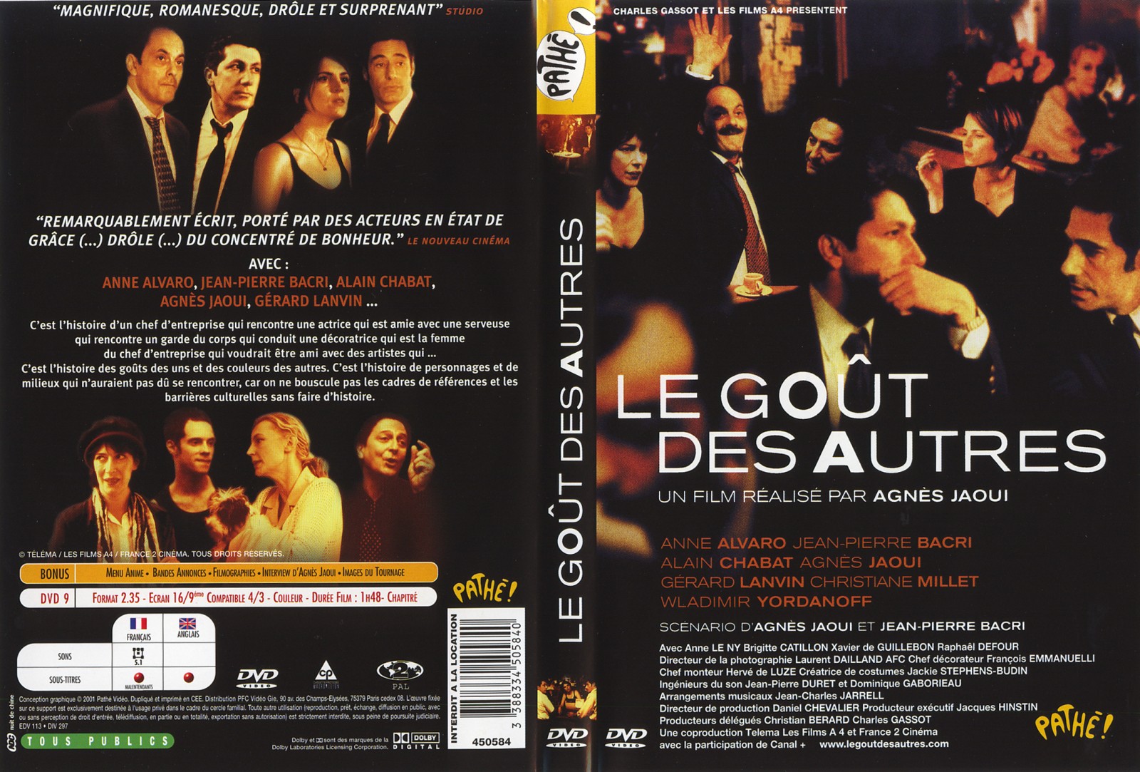 Jaquette DVD Le gout des autres