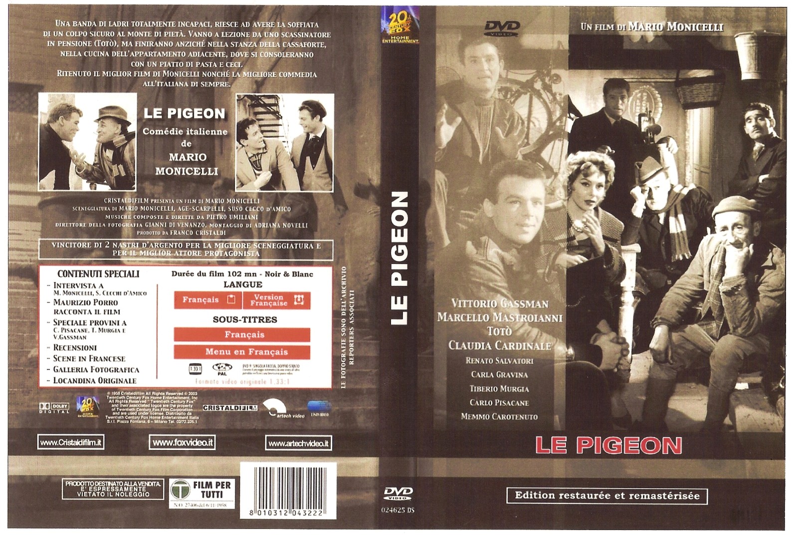 Jaquette DVD Le pigeon