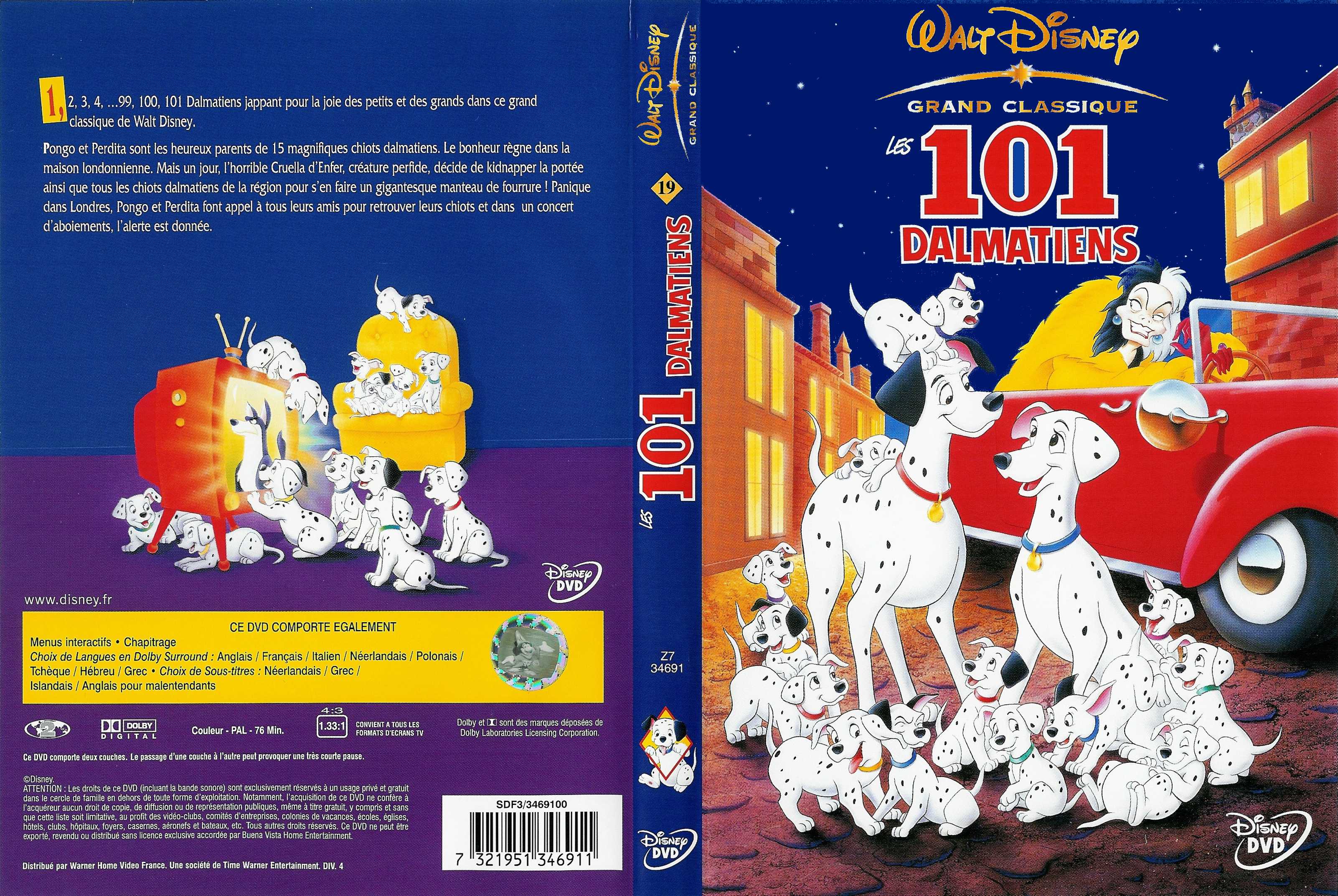 Jaquette DVD Les 101 dalmatiens