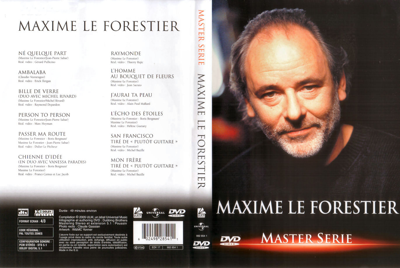 Jaquette DVD Maxime Le Forestier - Master Serie