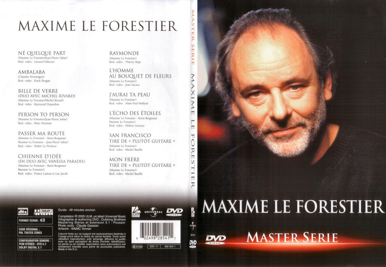 Jaquette DVD Maxime Le Forestier - Master Serie - SLIM