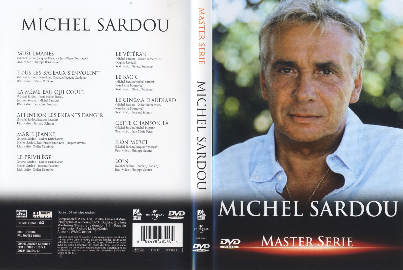 Jaquette DVD Michel Sardou Master serie