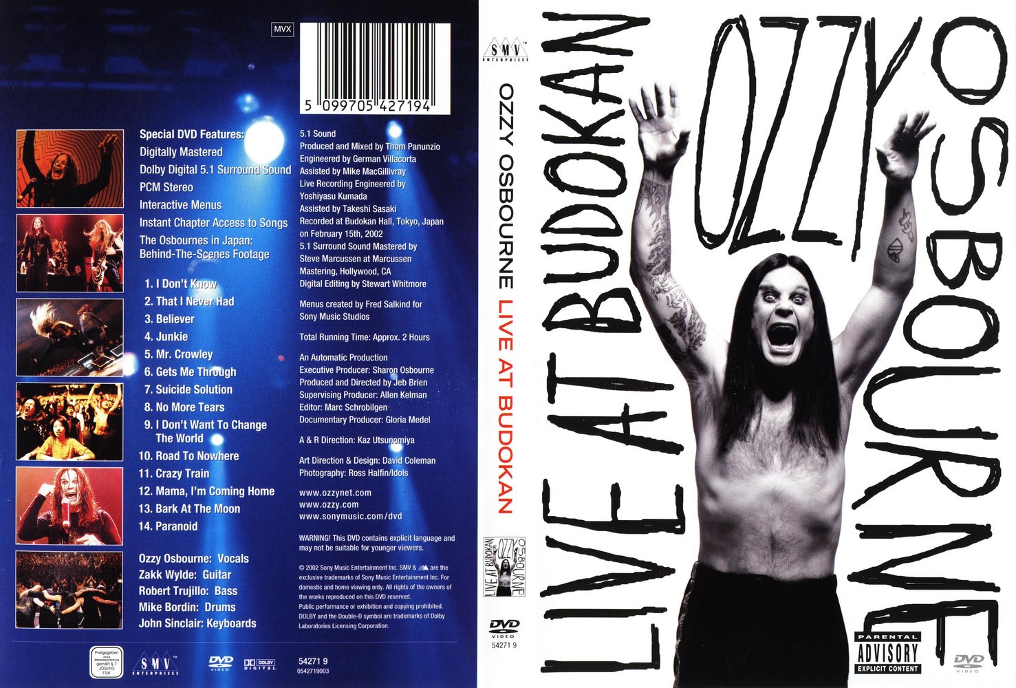Jaquette DVD Ozzy Osbourne Live At Budokan