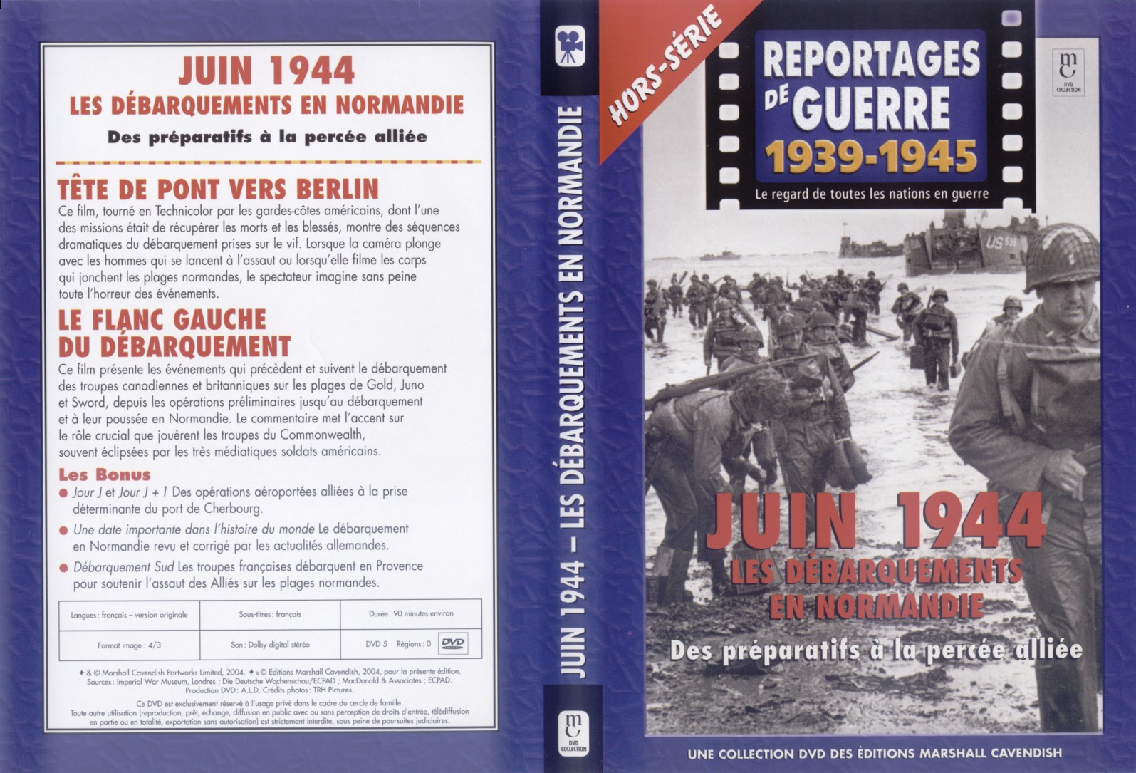 Jaquette DVD Reportages de guerre - Juin 1944 les dbarquements en normandie