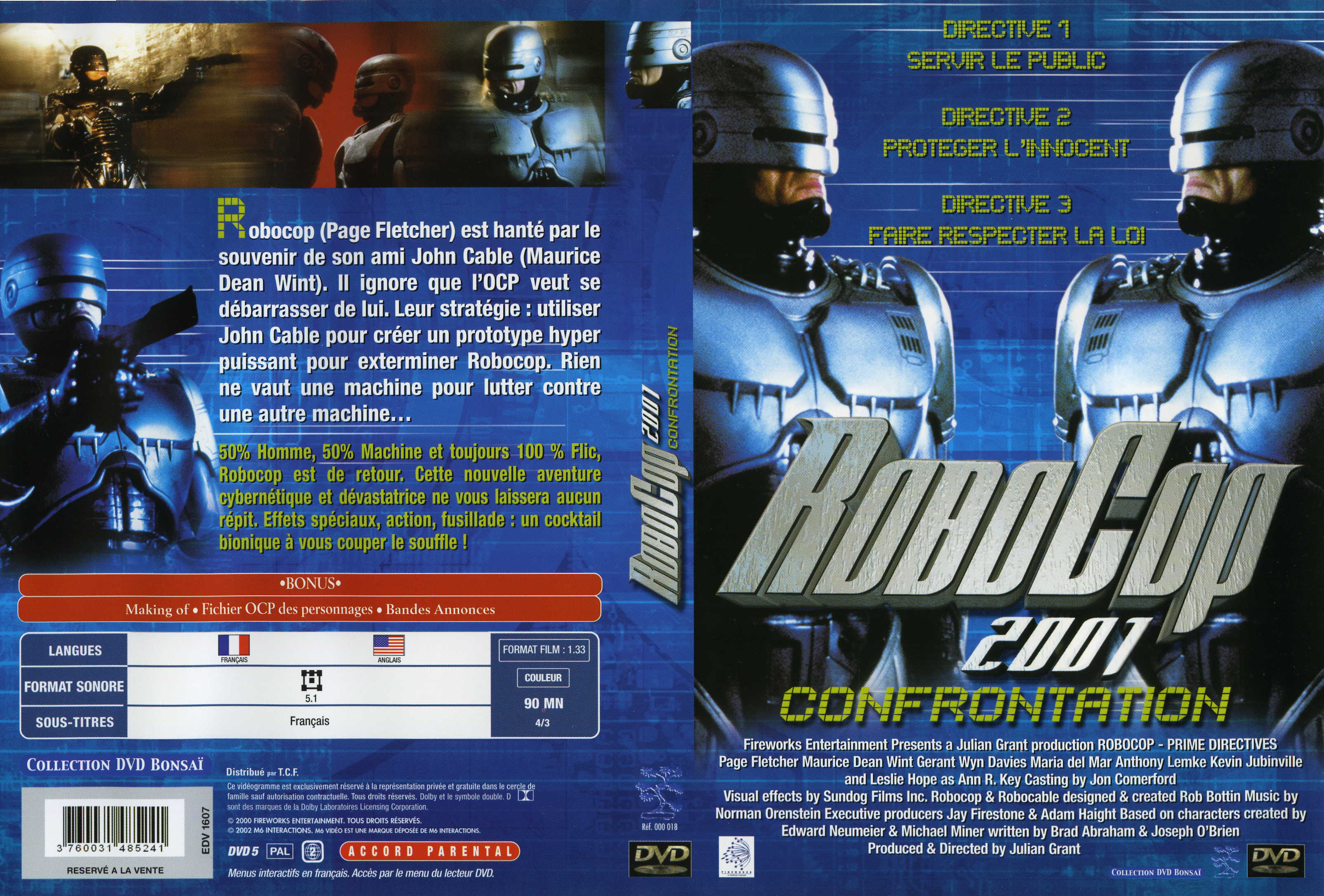 Jaquette DVD Robocop 2001 - Confrontation