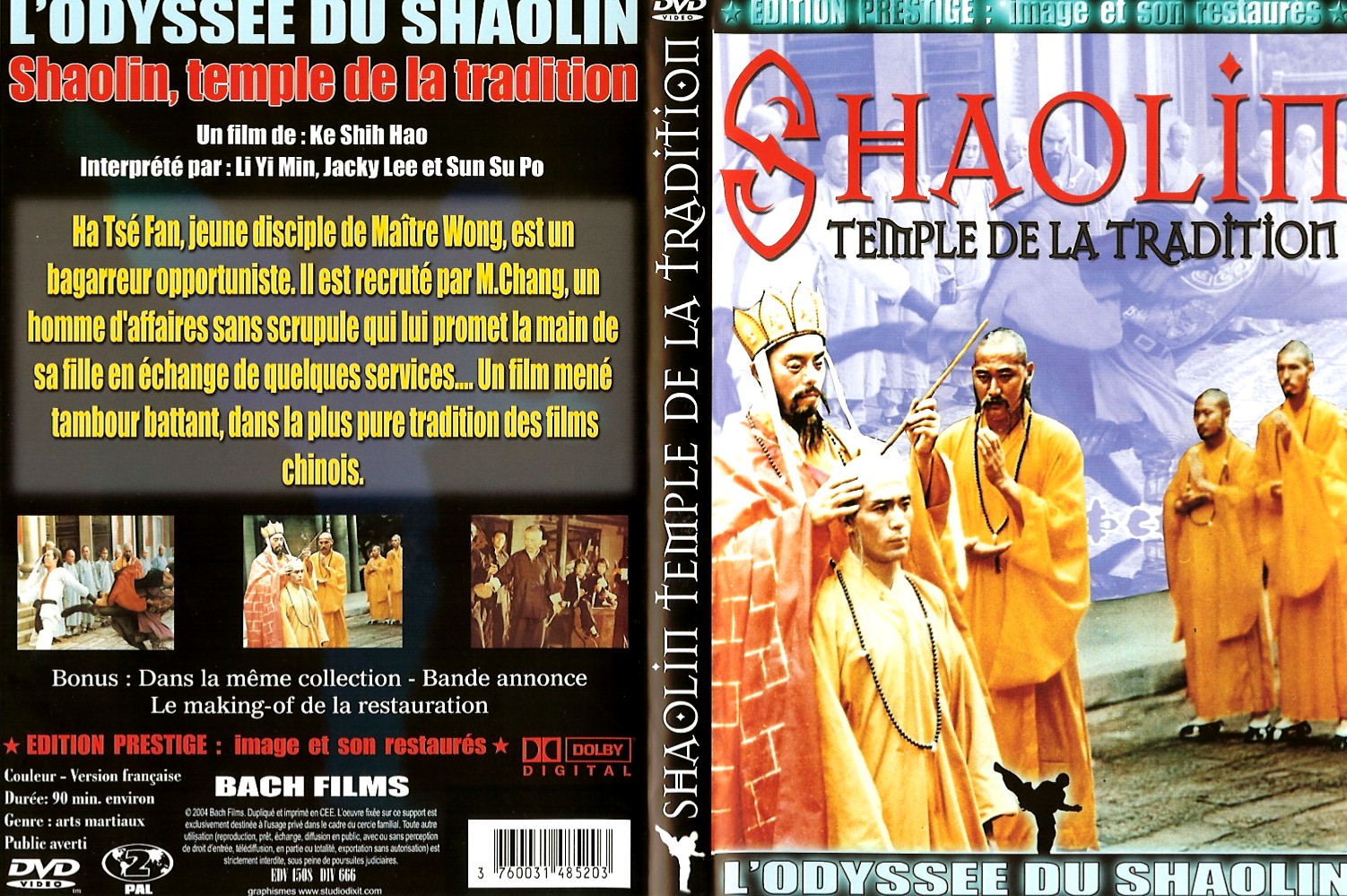 Jaquette DVD Shaolin temple de la tradition