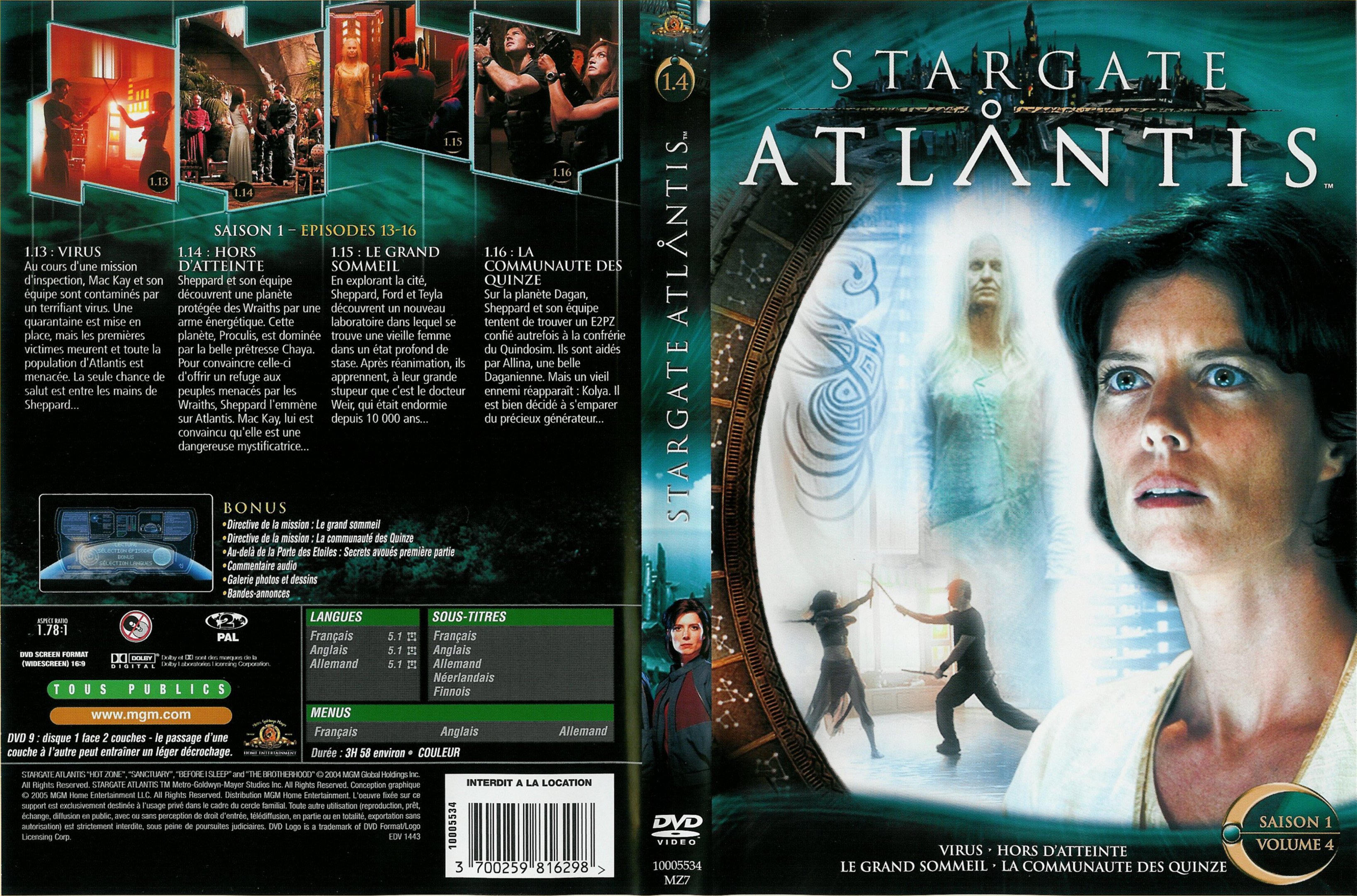 Jaquette DVD Stargate Atlantis saison 1 vol 4