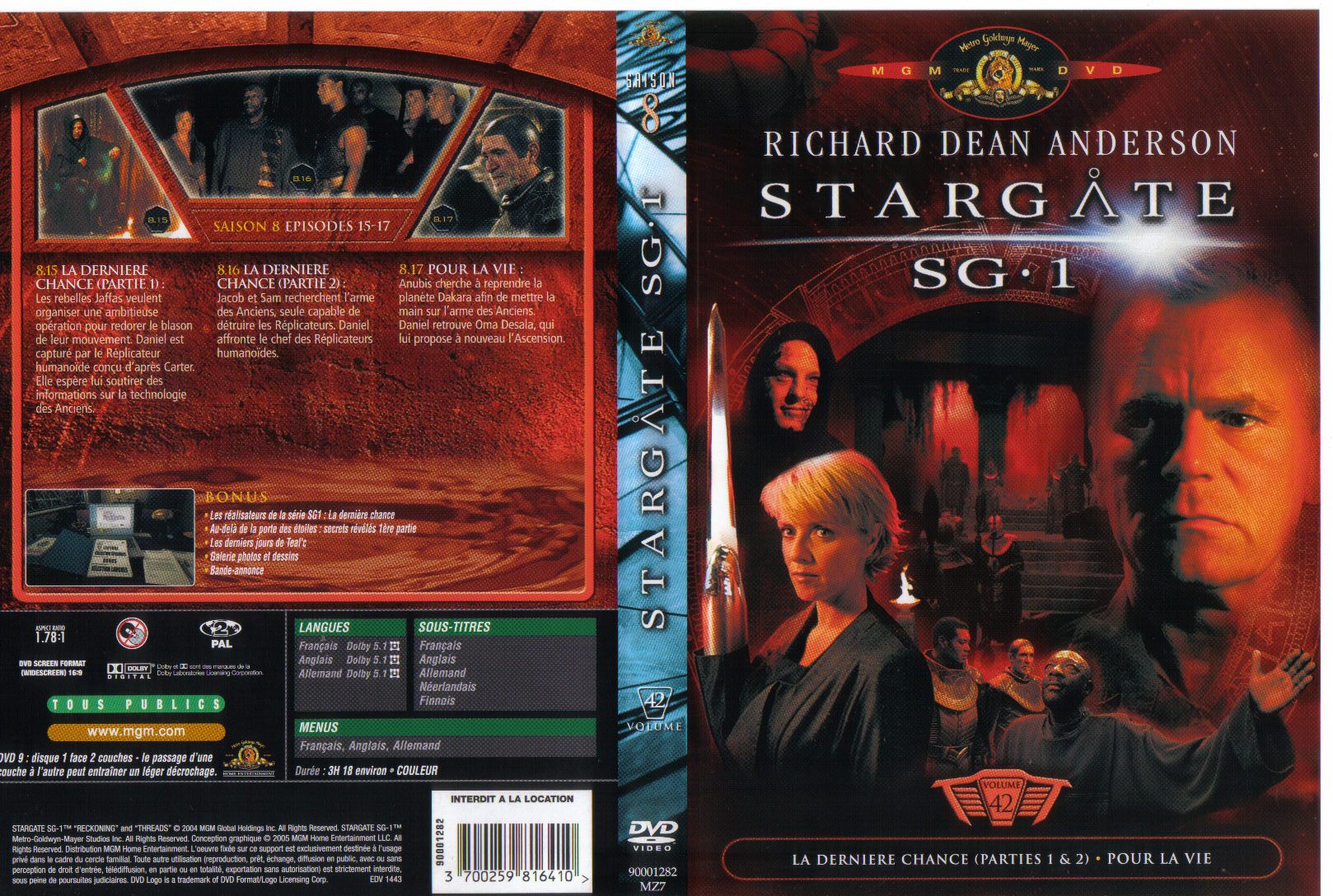Jaquette DVD Stargate SG1 vol 42