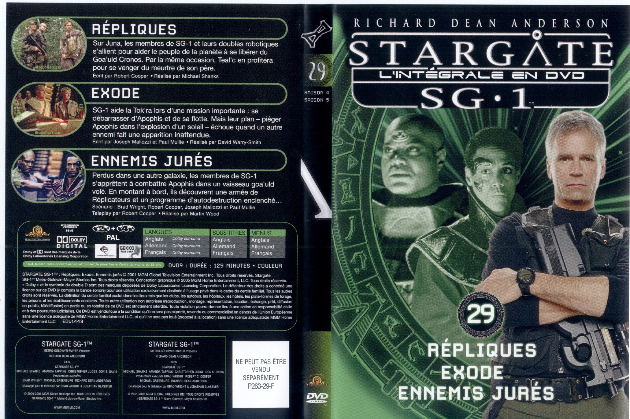 Jaquette DVD Stargate saison 4 et 5 vol 29