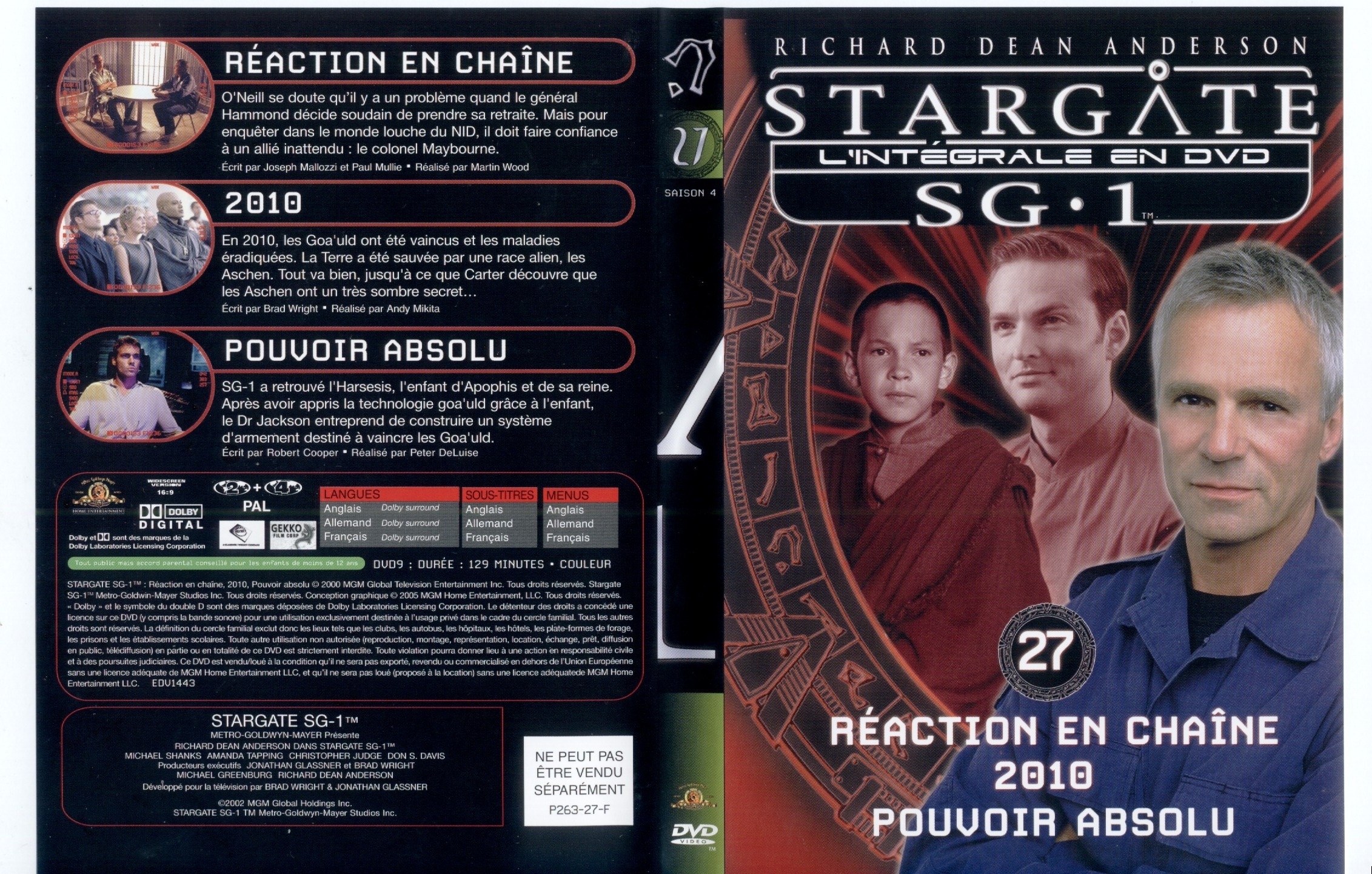 Jaquette DVD Stargate saison 4 vol 27