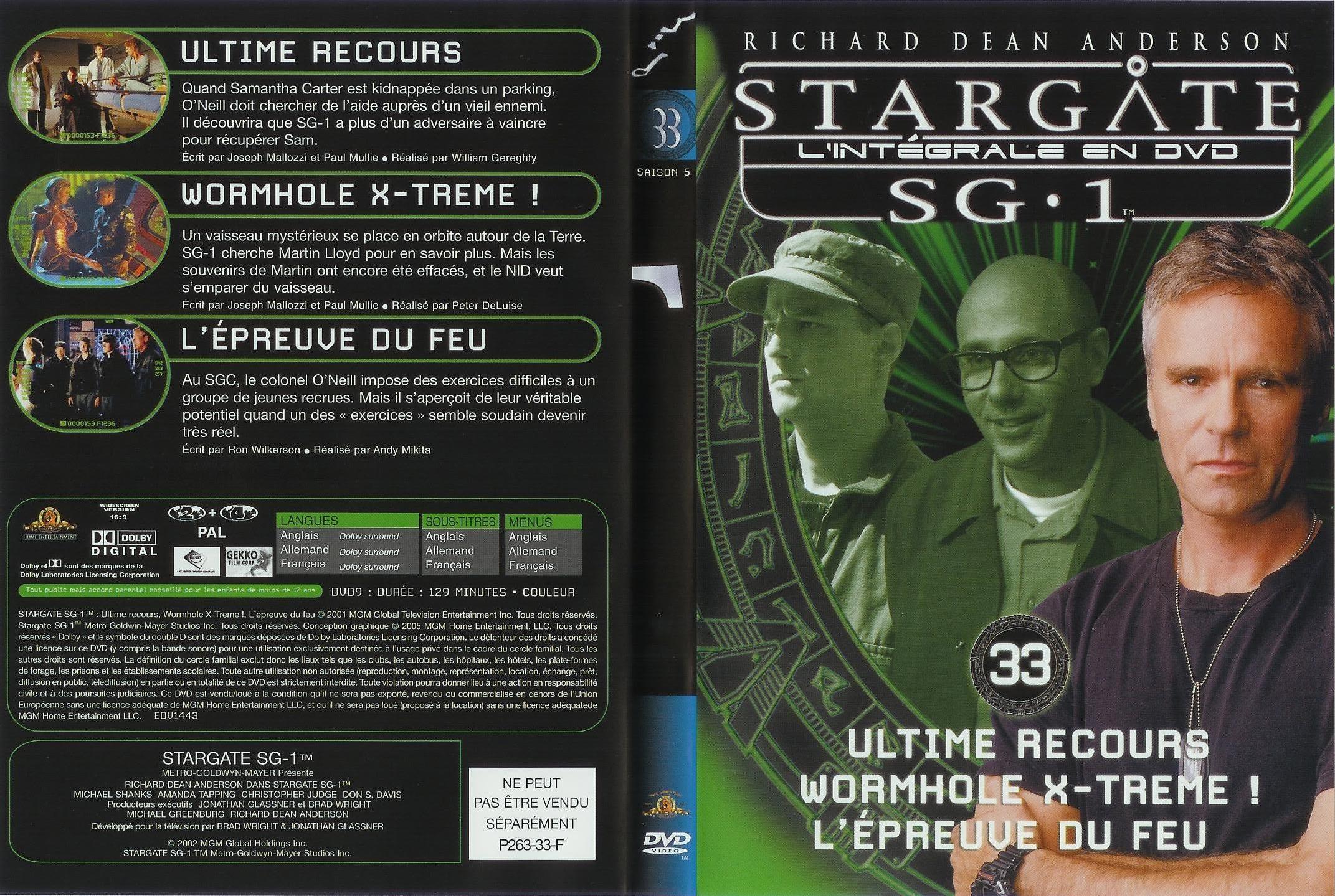 Jaquette DVD Stargate saison 5 vol 33