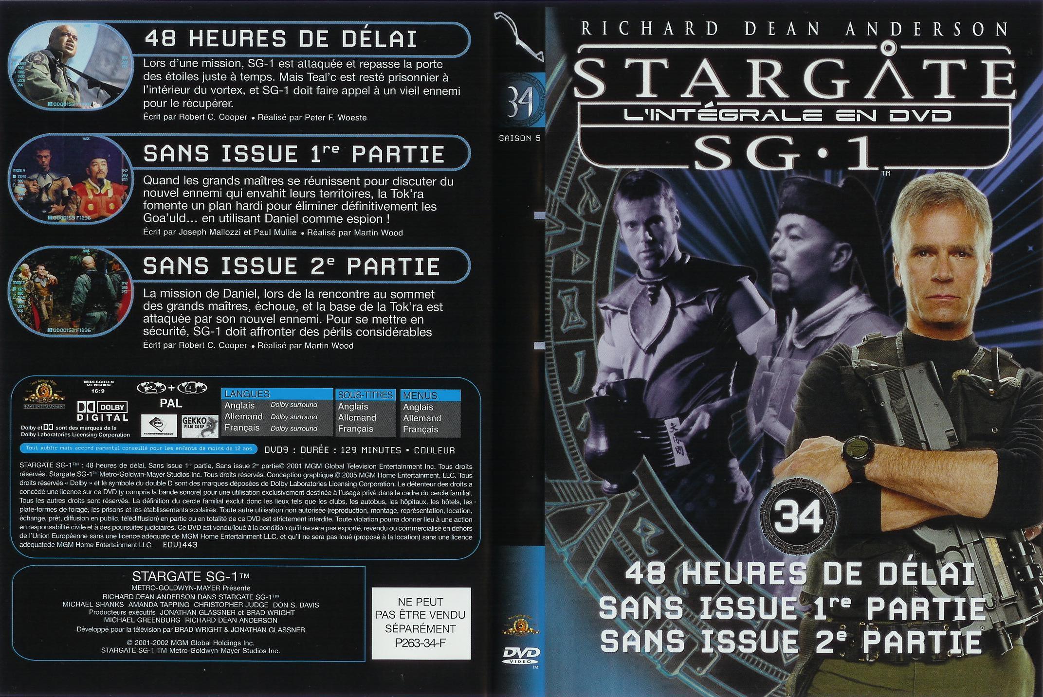 Jaquette DVD Stargate saison 5 vol 34