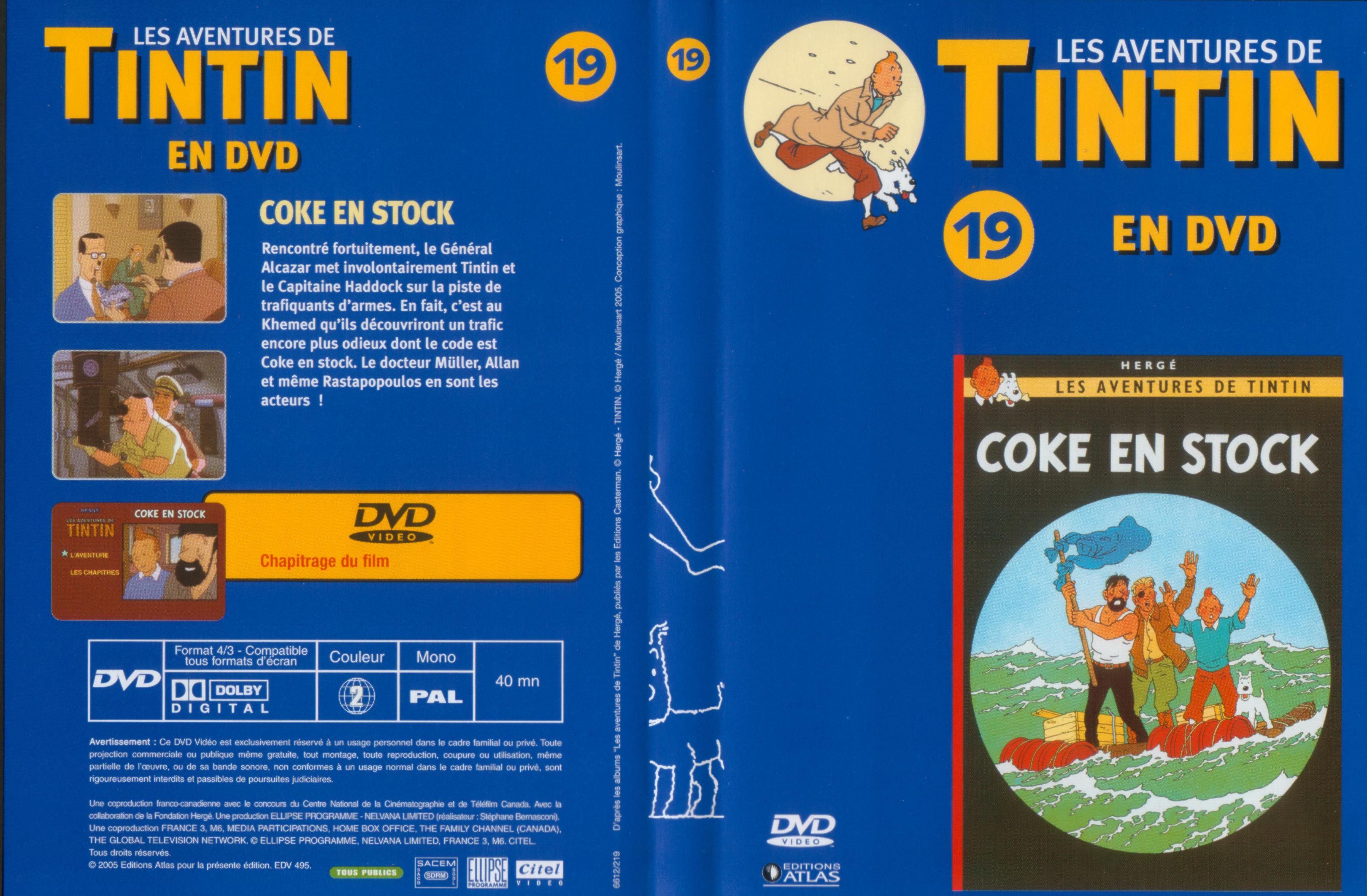 Jaquette DVD Tintin - vol 19 - Coke en stock
