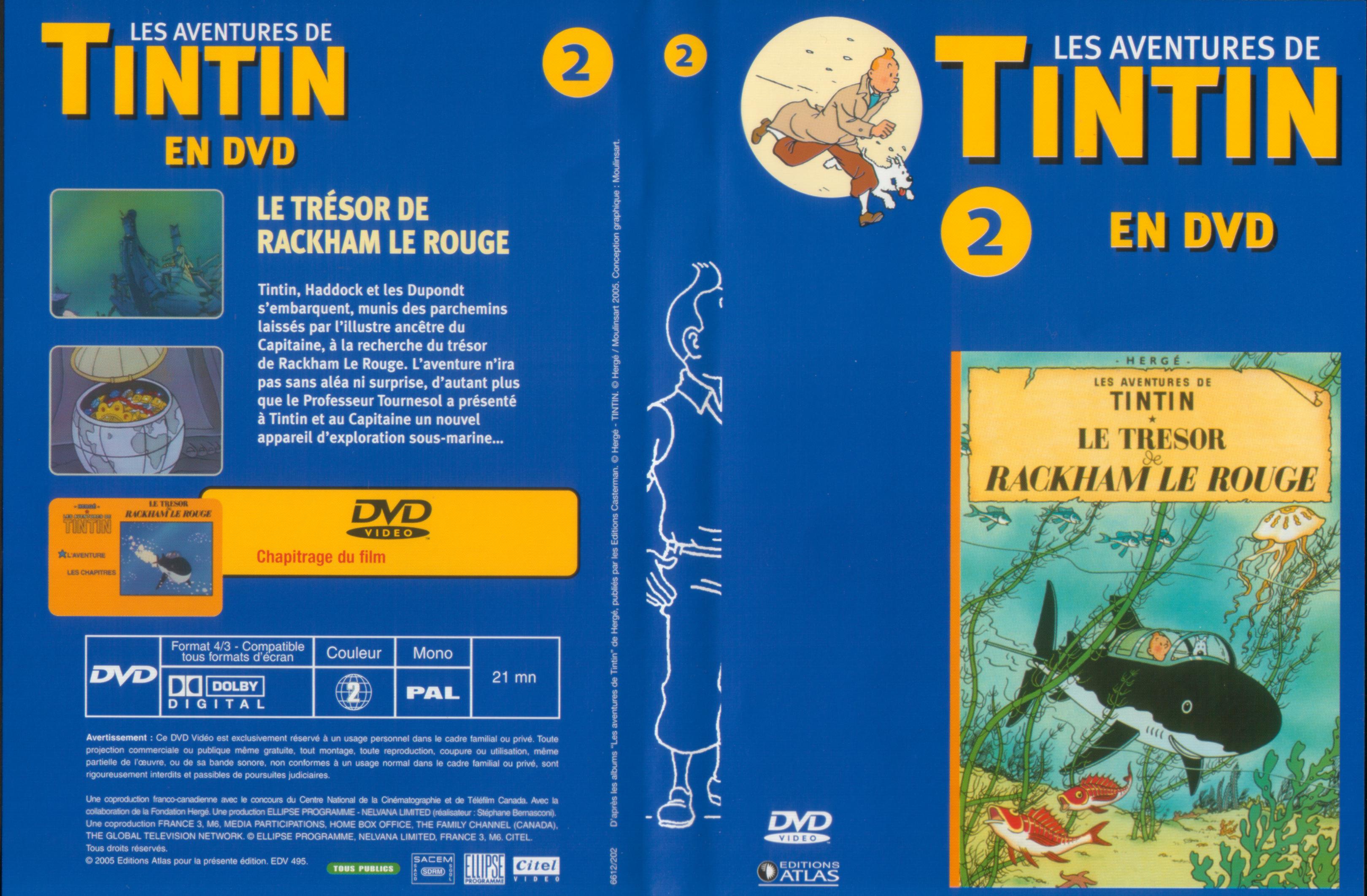 Jaquette DVD Tintin - vol 2 - Tintin et le trsor de rackam