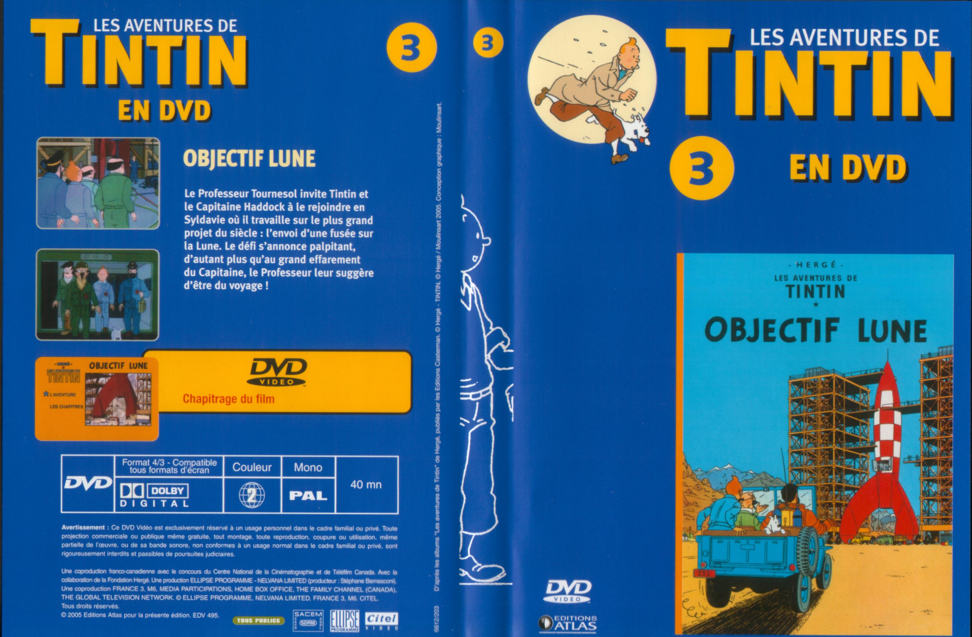 Jaquette DVD Tintin - vol 3 - Objectif lune