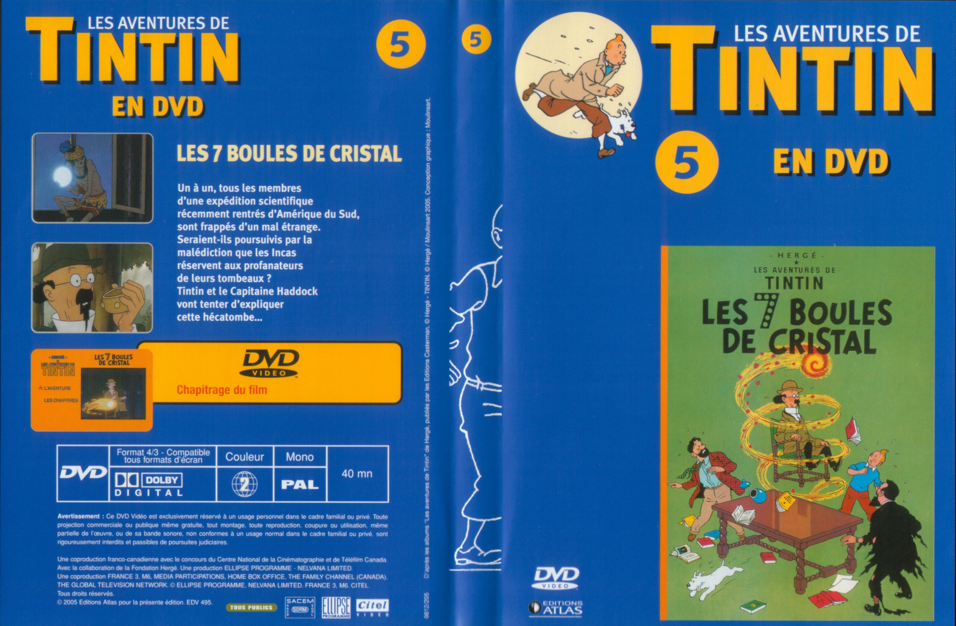 Jaquette DVD Tintin - vol 5 - Les 7 boules de cristal